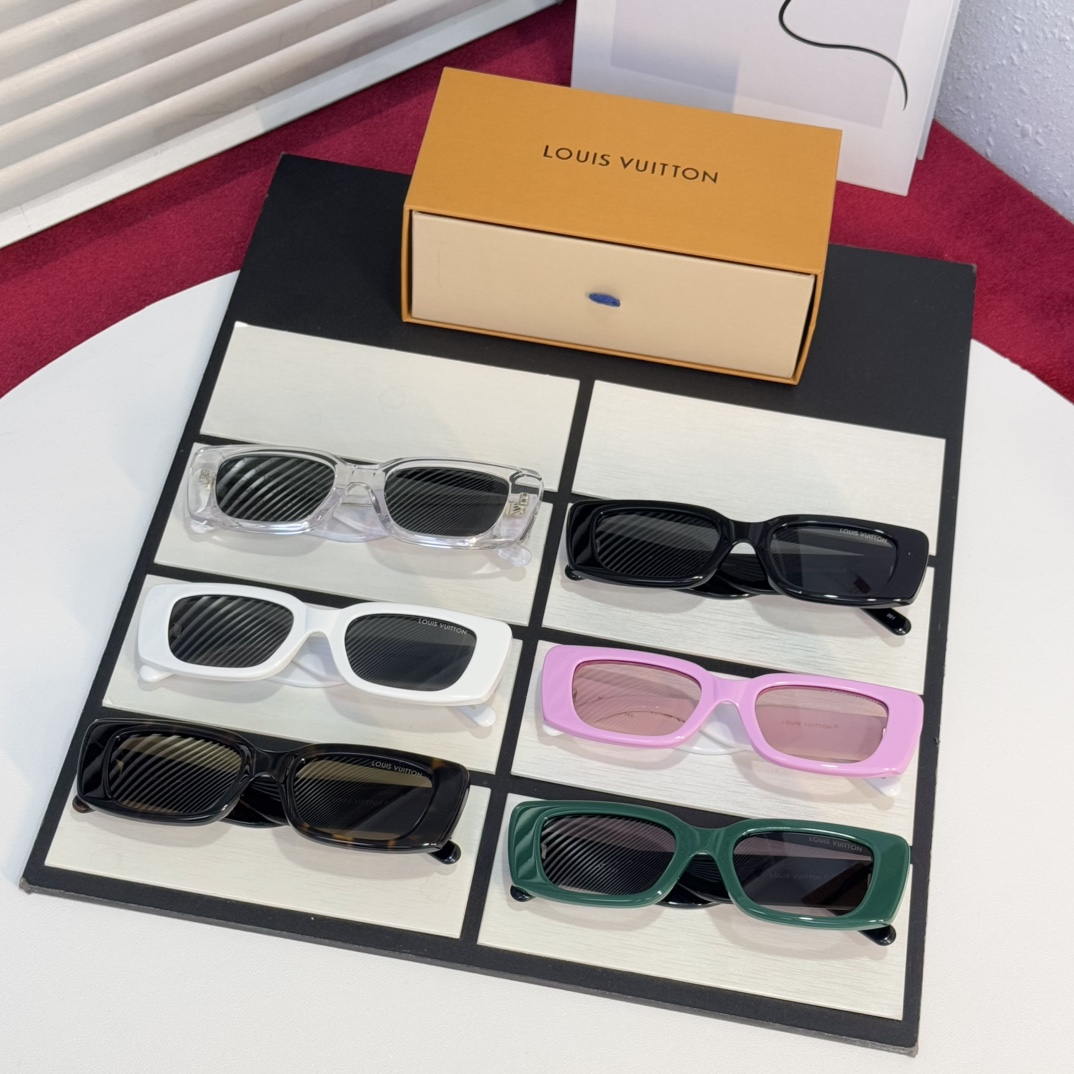 NIGO Louis Vuitton Men's And Women's Logo Textured Box Glasses Crystal Accessories Colored Luxury Sunglasses #nigo75738