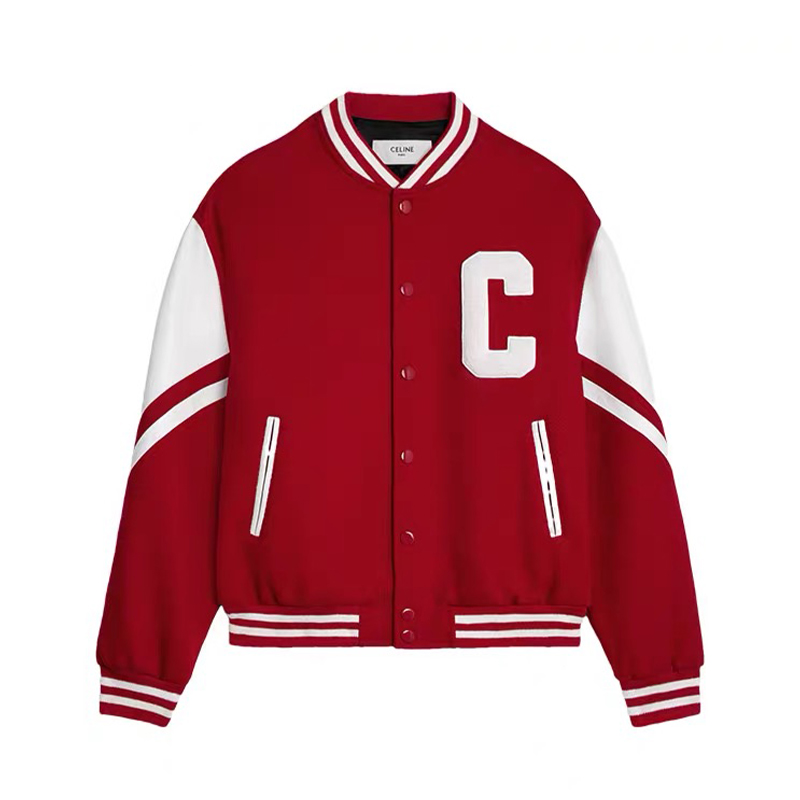 NIGO Celine Men's Spring And Autumn Jackson Textured Wool Baseball Patchwork Leather Single Breasted Long Sleeve Jacket Ngvp #nigo1249