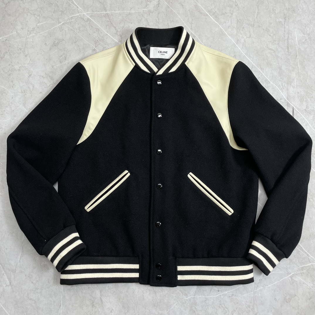 NIGO Celine Men's Spring & Autumn Colorblocking Single Breasted Textured Wool Baseball Coat Long Sleeve Jacket Ngvp #nigo1251