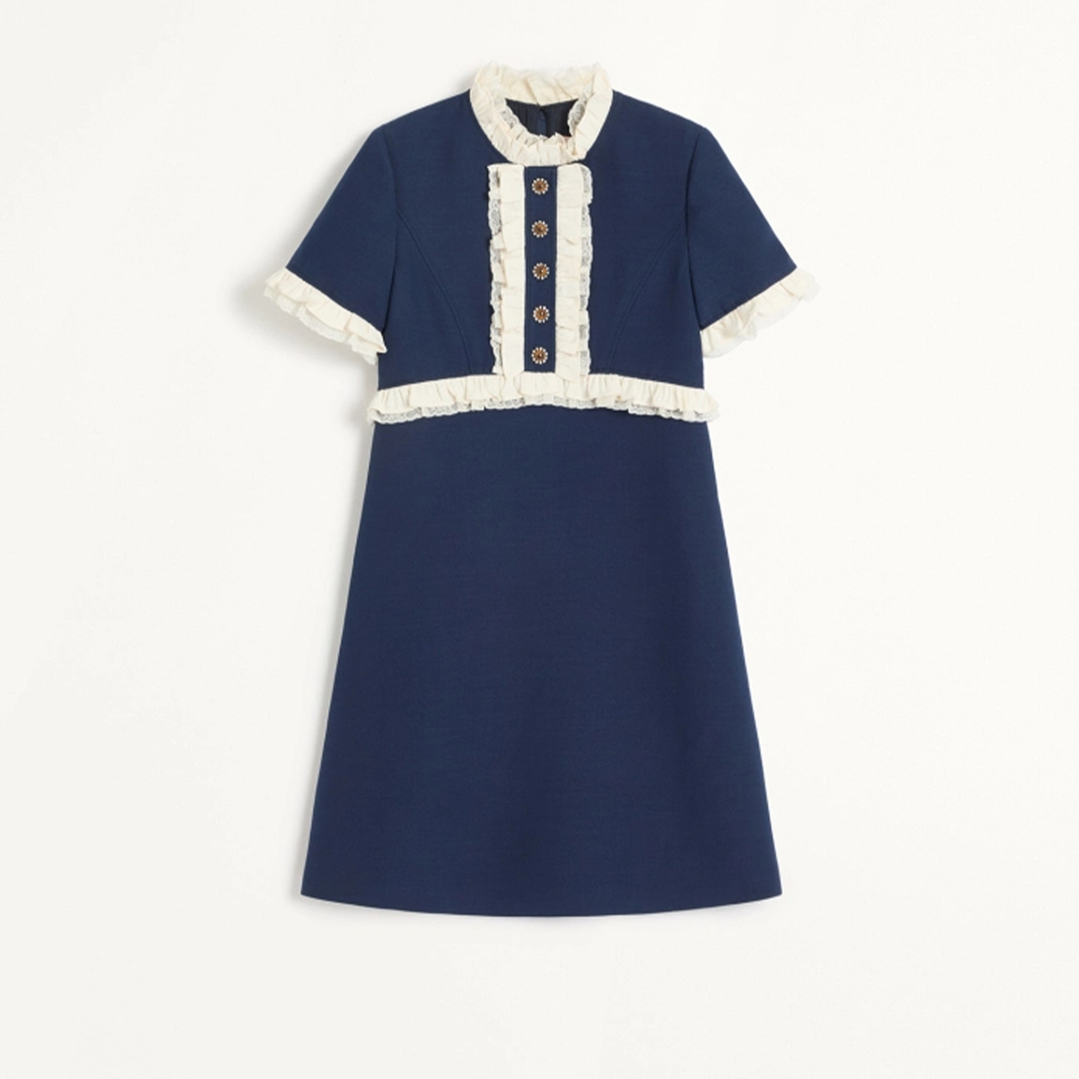 NIGO Valentino Women's Crepe Couture Short Dress Spring And Summer Colour Blocking Lace Lace Mini Dress Fashion Temperament Elegant Women's Clothing Ngvp #nigo1293