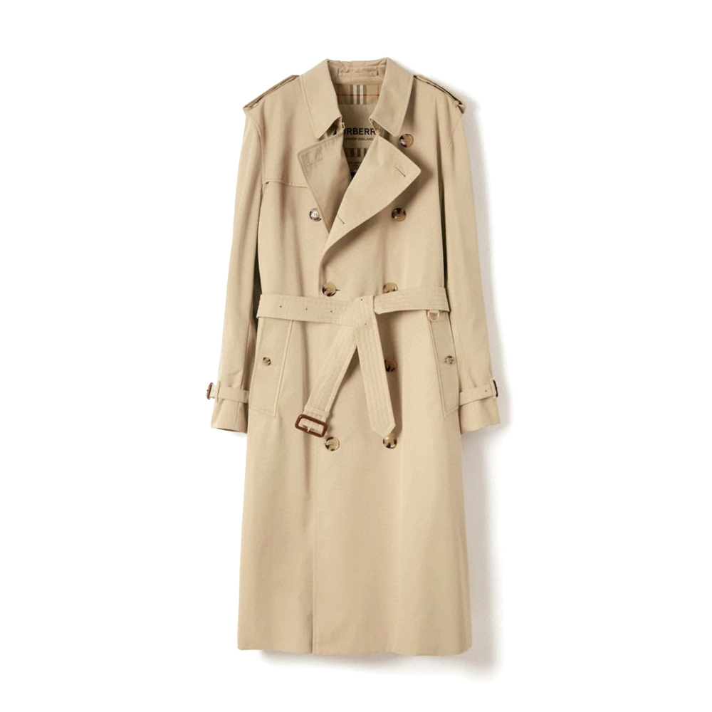 NIGO Burberry Heritage Trench Men's And Women's Spring And Fall Solid Color Double Breasted Long Corseted Trench Coat Jacket #nigo75753