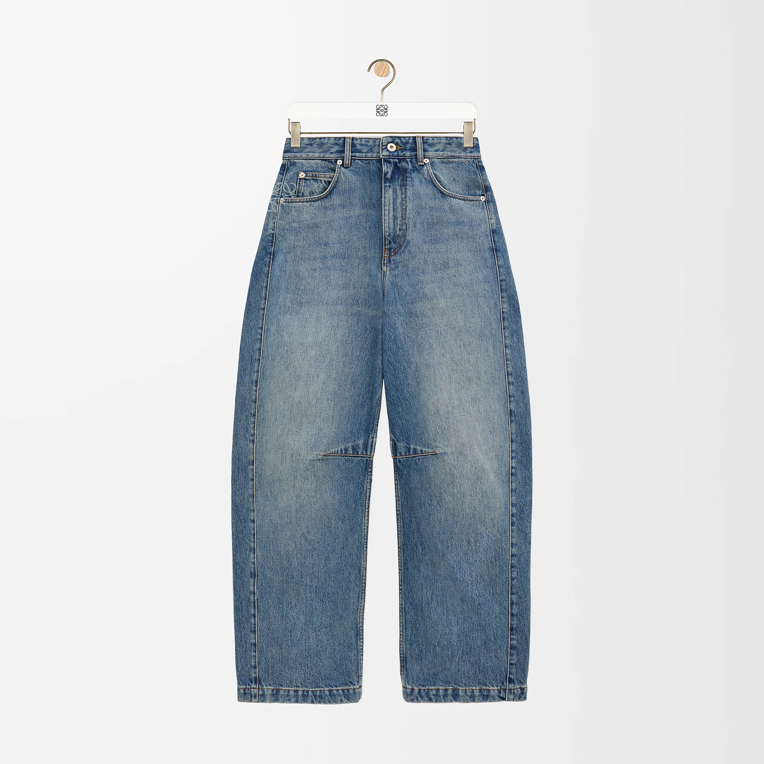 NIGO Loewe Women's Spring and Autumn Logo Print Pocket Zipper Loose Solid Color Jeans Pants #nigo75774