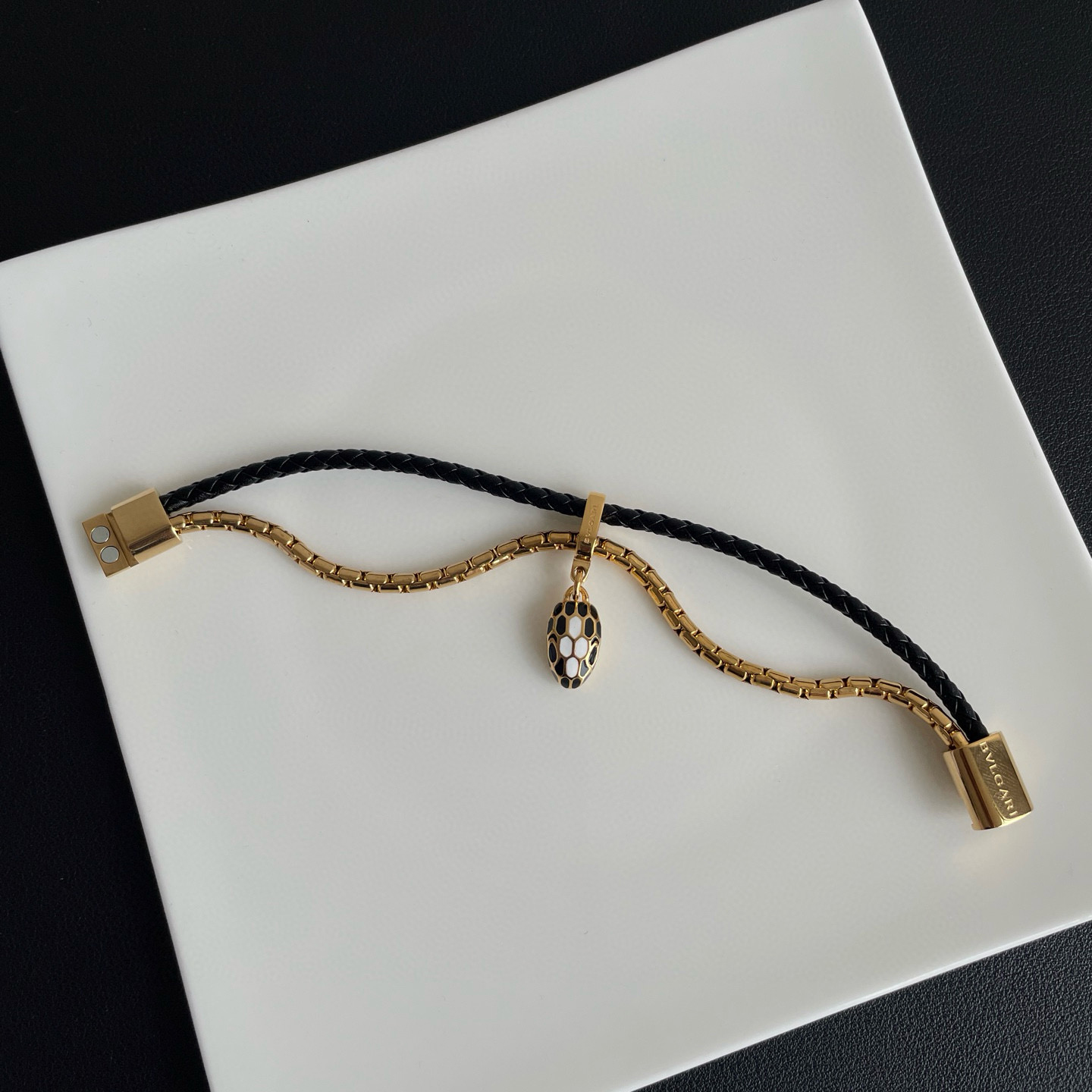 NIGO Bvlgari Serpenti Forever Women's Colorblocking Double Braided Cord Bracelet Jewelry #nigo75776