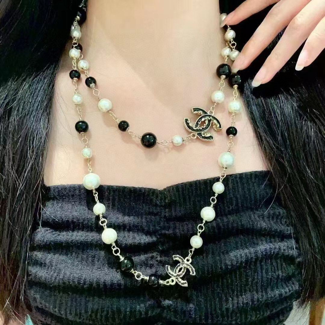 NIGO Chanel Women's Two-tone Pearl Shaped Metal Necklace Jewelry #nigo75773