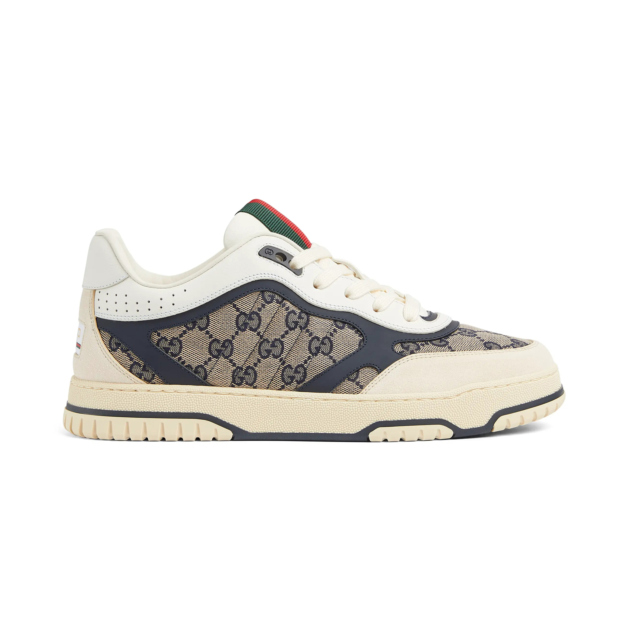 NIGO Gucci Re-Web Men's and Women's Alphabet Print Colorblock Leather Low Top Lace Up Casual Sneakers Shoes #nigo75827