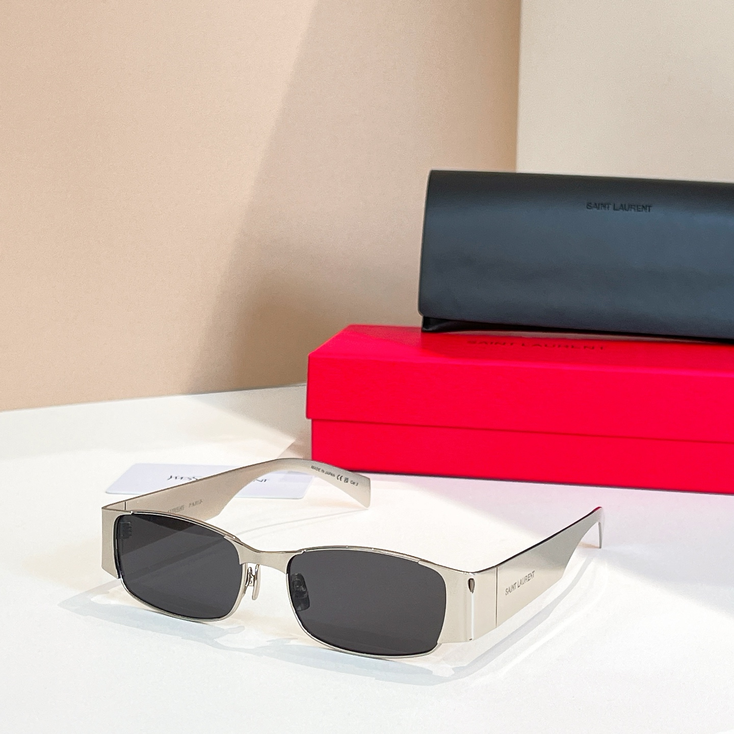 NIGO SAINT LAURENT Men's And Women's Solid Color Temples Monogrammed Square Sunglasses Glasses #nigo75826