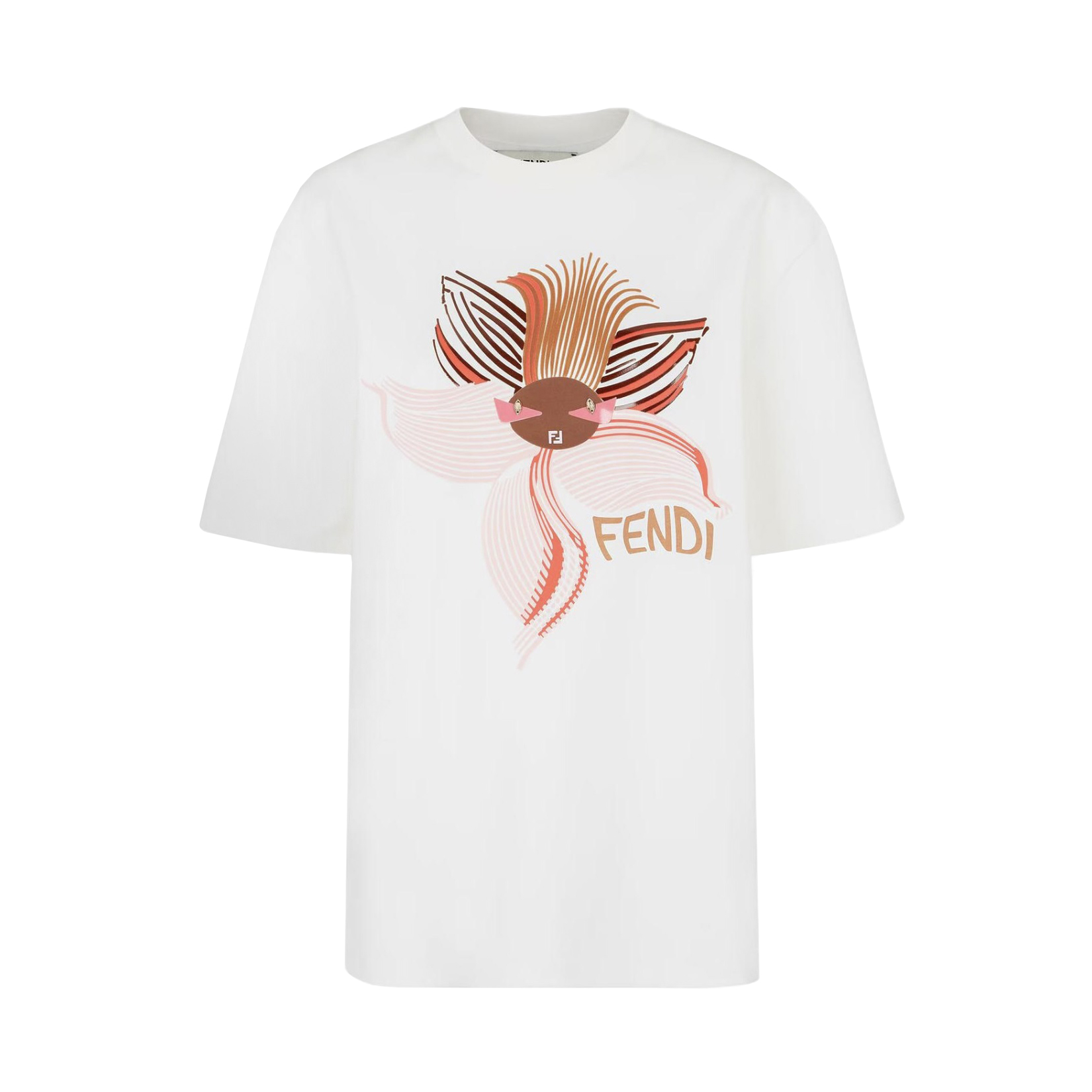 NIGO Fendi Women's Summer Pink Floral Print Round Neck Cotton Short Sleeve T-Shirt #nigo75836