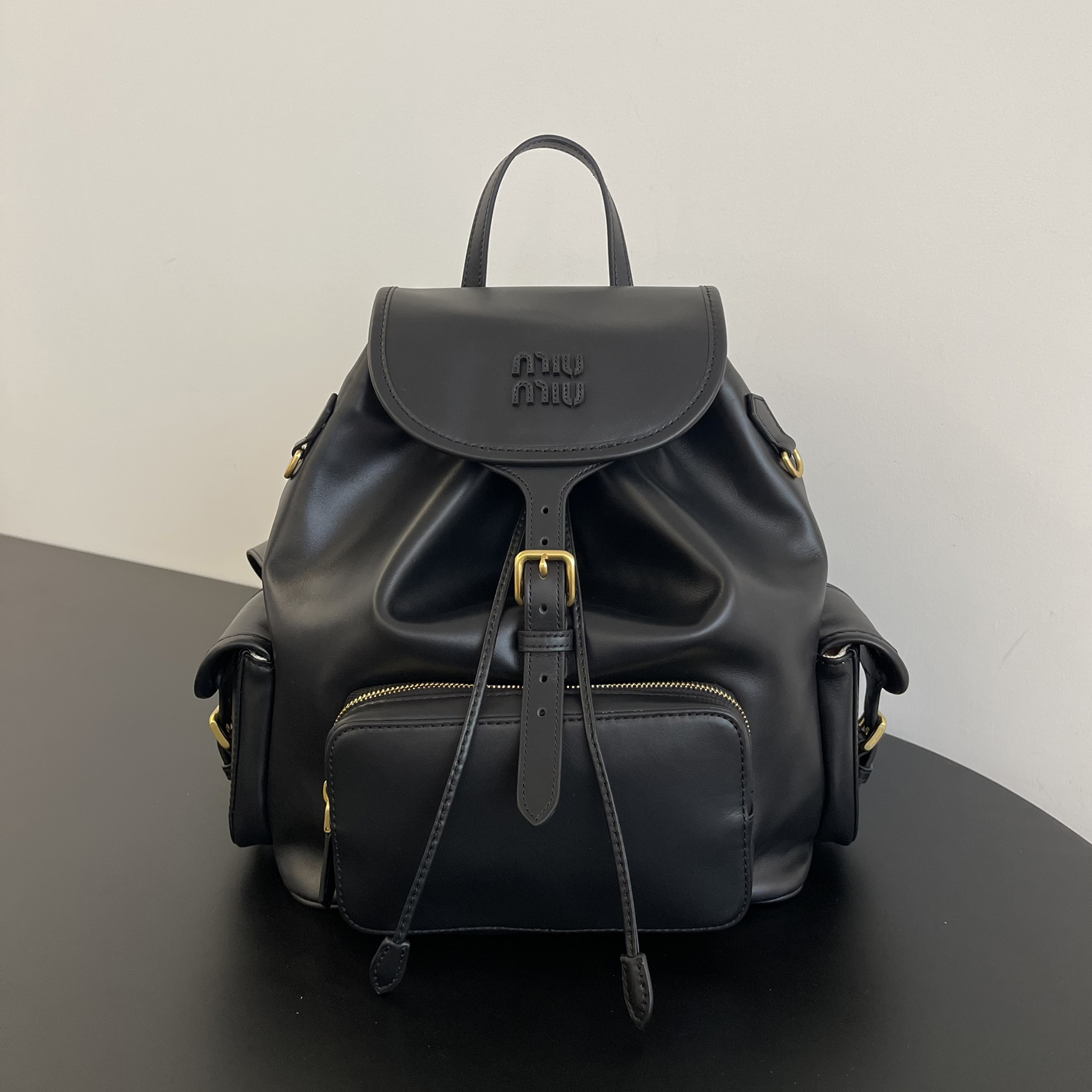 NIGO MiuMiu Women's Solid Color Leather Canvas Shoulder Bags Backpacks Bag #nigo75842