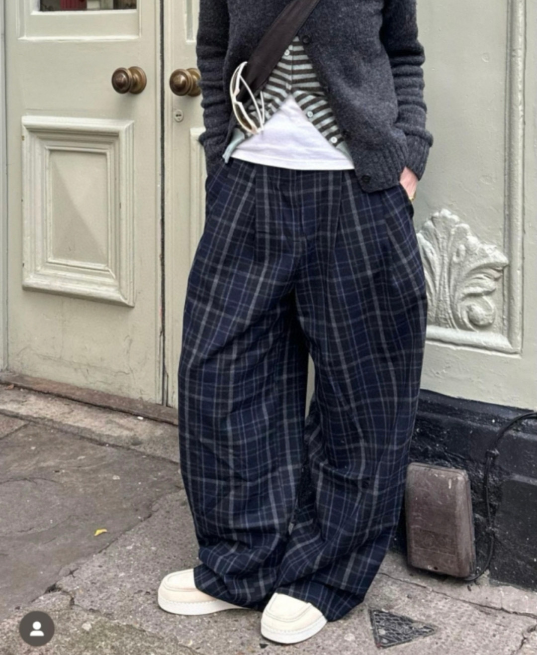 NIGO Balenciaga Men's Checkered Elastic Waist Flannel Baggy Pants Four Seasons Solid Color Cotton Casual Trouser Ngvp #nigo1361