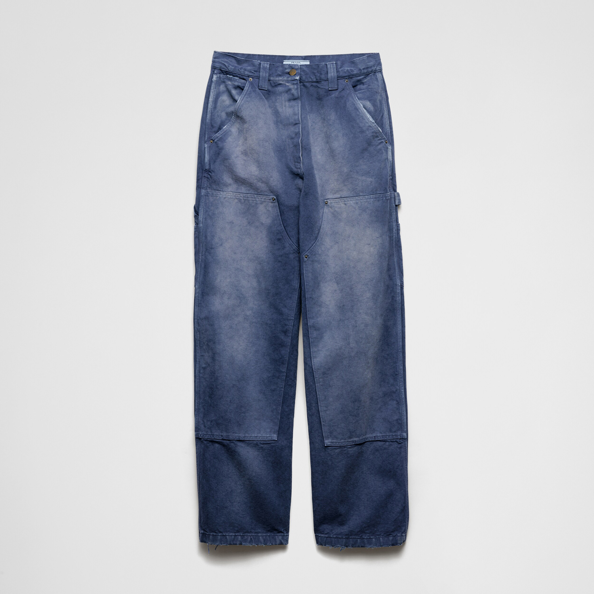 NIGO Prada Women's Spring and Autumn Triangle Label Logo Decoration Straight Vintage Jeans Pants #nigo75853