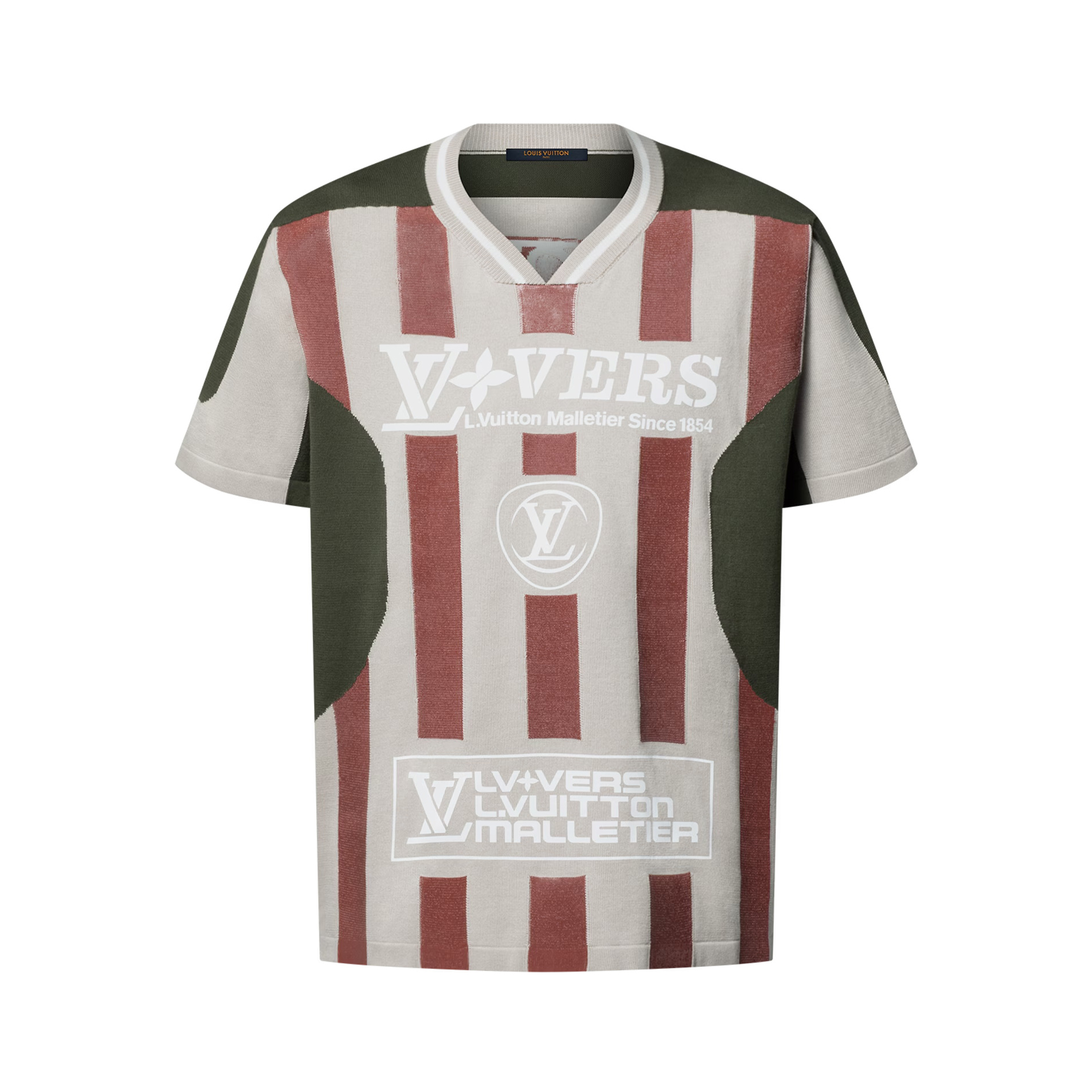 NIGO Louis Vuitton Men's Summer Colorblocked Letter Printed V-Neck Short Sleeve T-Shirt #nigo75887