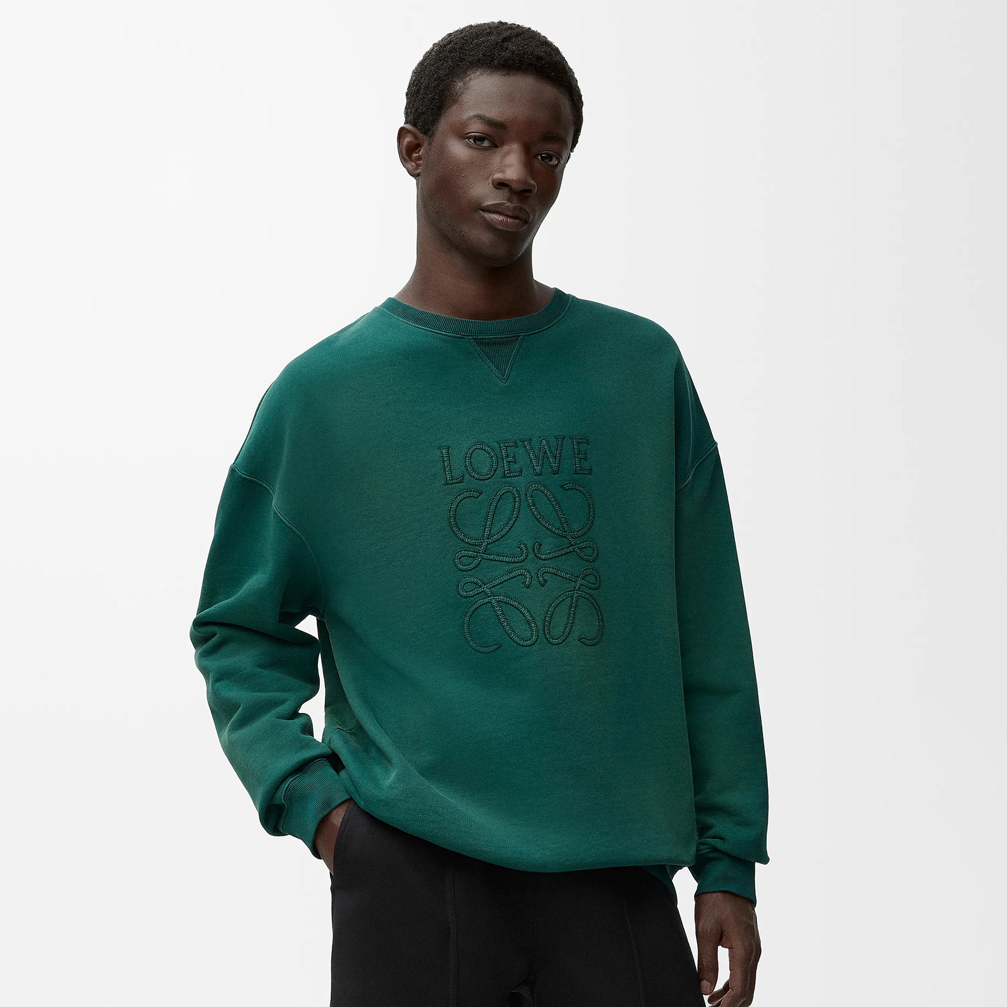NIGO Loewe Men's Summer Solid Color Embroidered Logo Round Neck Cotton Long Sleeve Sweatshirt #nigo75858