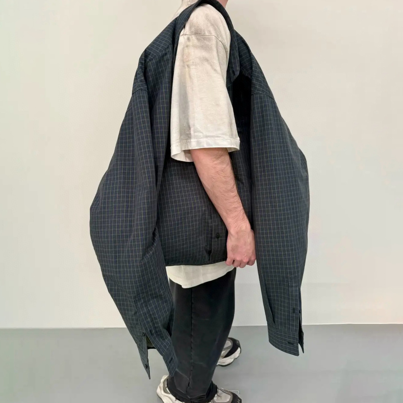 NIGO Balenciaga Men's Plaid Single Breasted Long Sleeve Shirt Style Shoulder Bag Bags #nigo75872