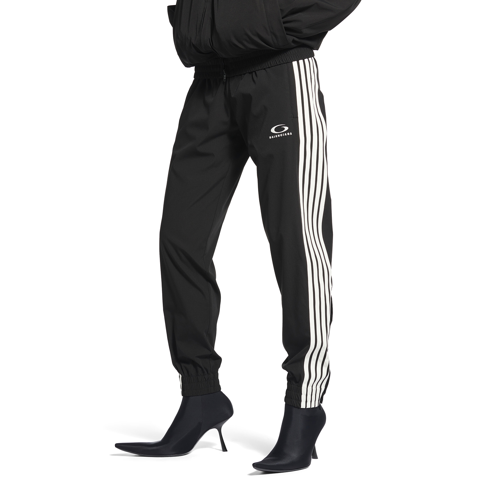 NIGO Balenciaga Men's Spring/Summer Polyester Black Stretch Fabric Fitted Sweatpants Pants #nigo75882