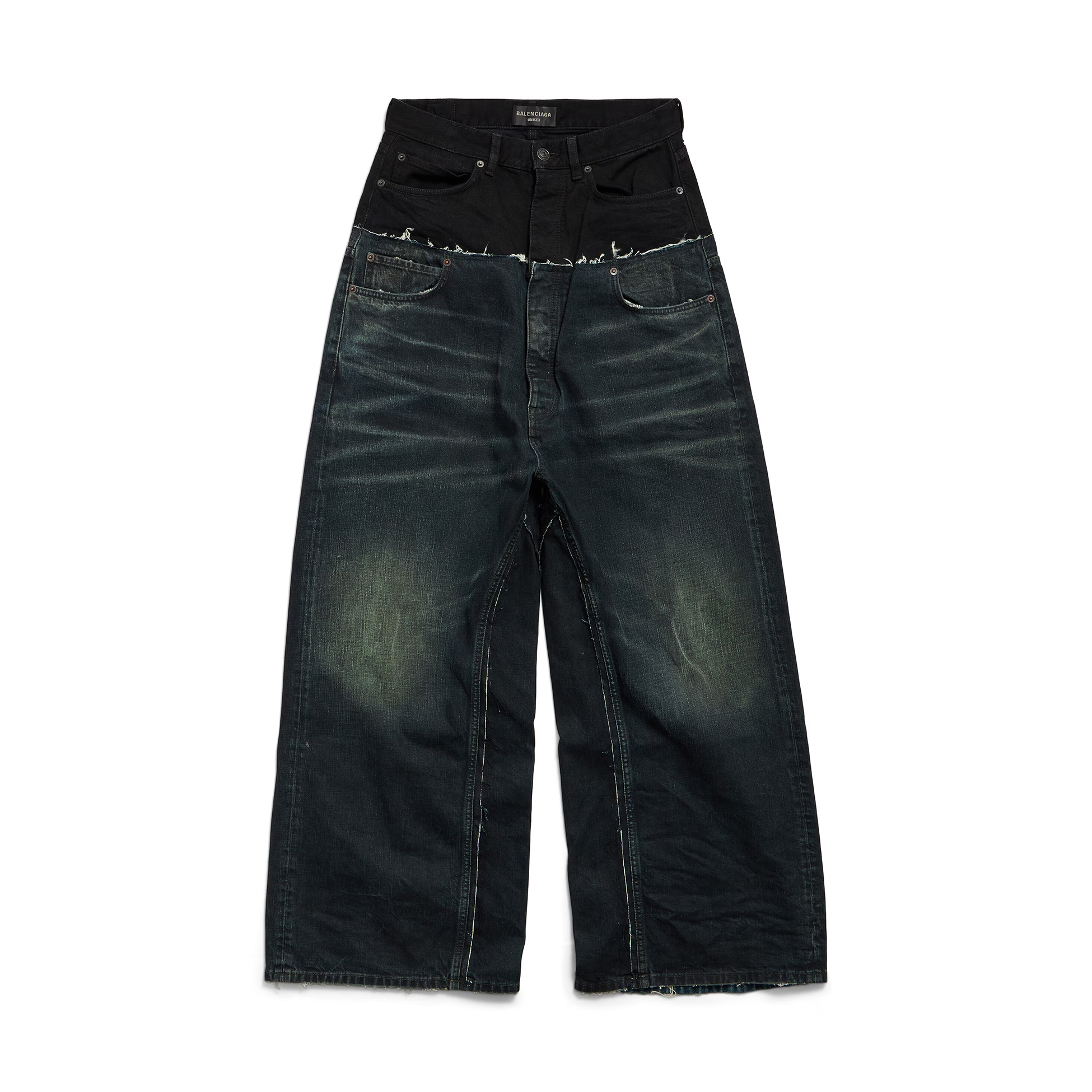 NIGO Balenciaga Men's And Women's Spring And Fall Illusion Effect Fake Two-piece Button Jeans Pants #nigo75881