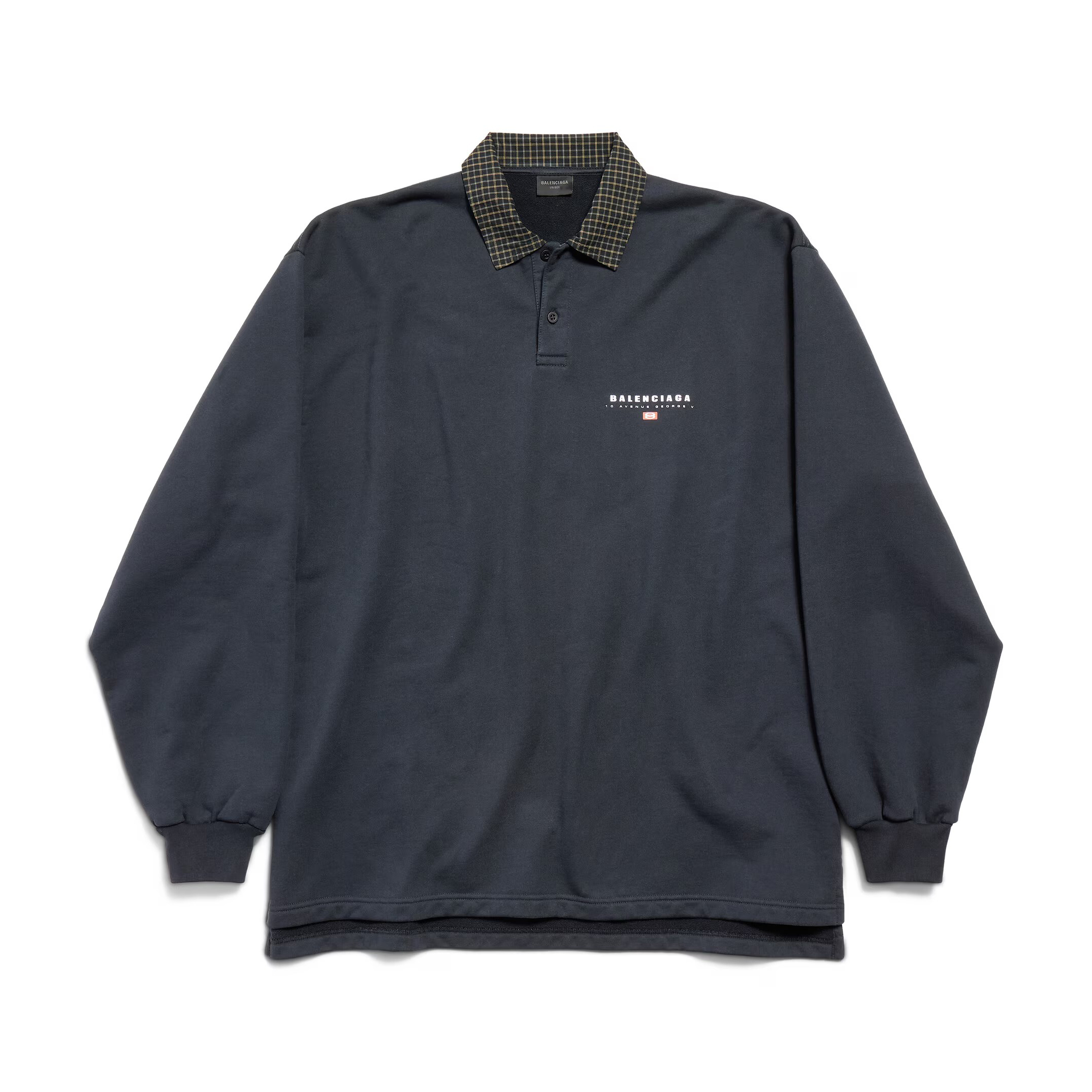 NIGO Balenciaga Men's Spring/Summer Solid Color Plaid Polo Neck Long Sleeve T-Shirt #nigo75897