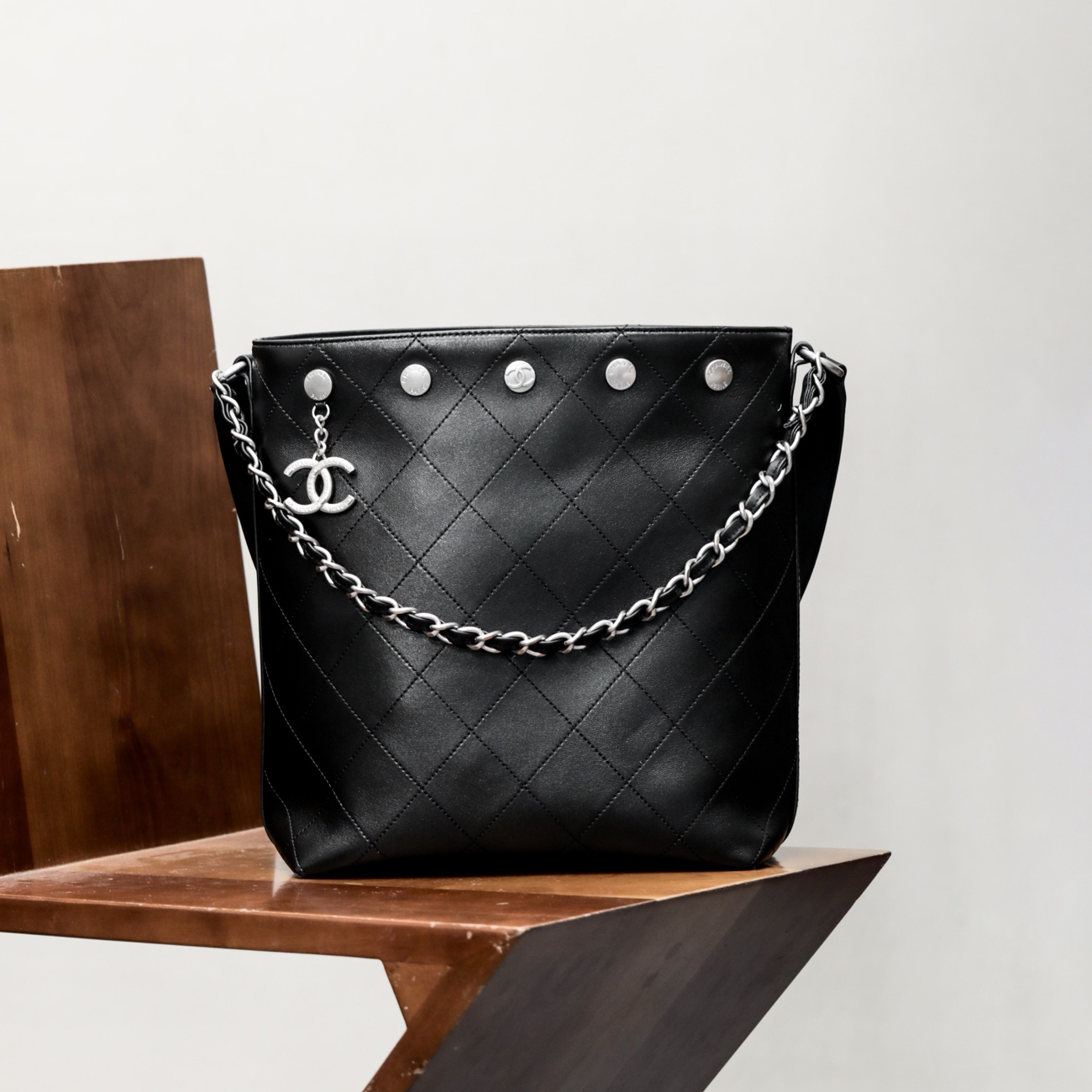 NIGO Chanel Women's Letter Logo Lattice Drawstring Closure Calfskin Mini Shoulder Crossbody Bag Bags #nigo75892