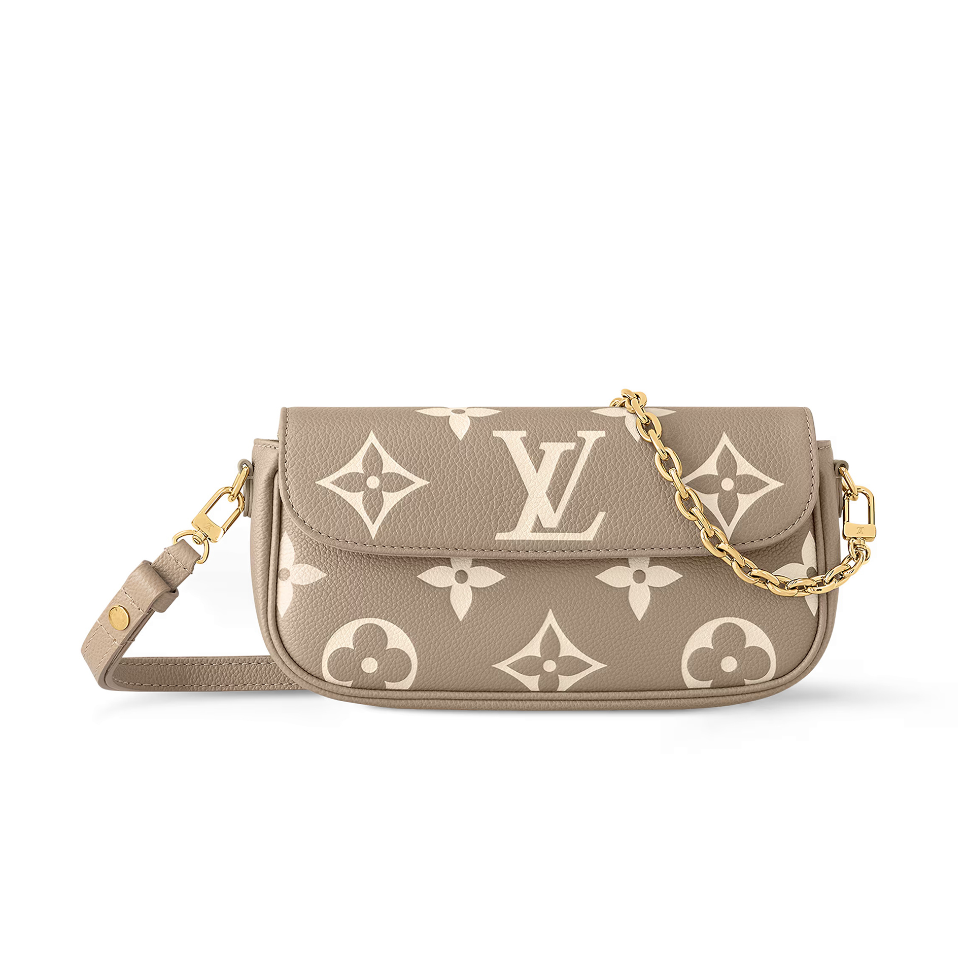 NIGO Louis Vuitton WALLET ON CHAIN IVY Women's Logo Printed Metal One-piece Cowhide Tote Shoulder Bag Bags #nigo75888