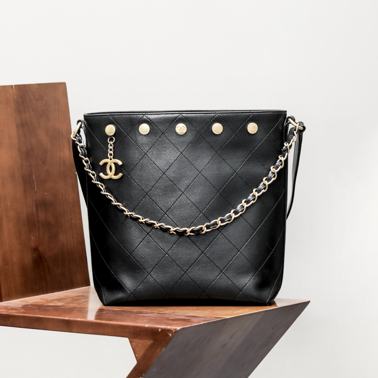 NIGO Chanel Women's Letter Logo Lattice Drawstring Closure Calfskin Mini Shoulder Crossbody Bag Bags #nigo75892