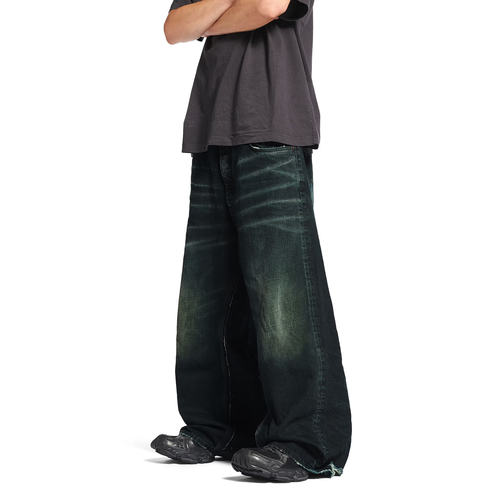 NIGO Balenciaga Men's And Women's Spring And Fall Illusion Effect Fake Two-piece Button Jeans Pants #nigo75881