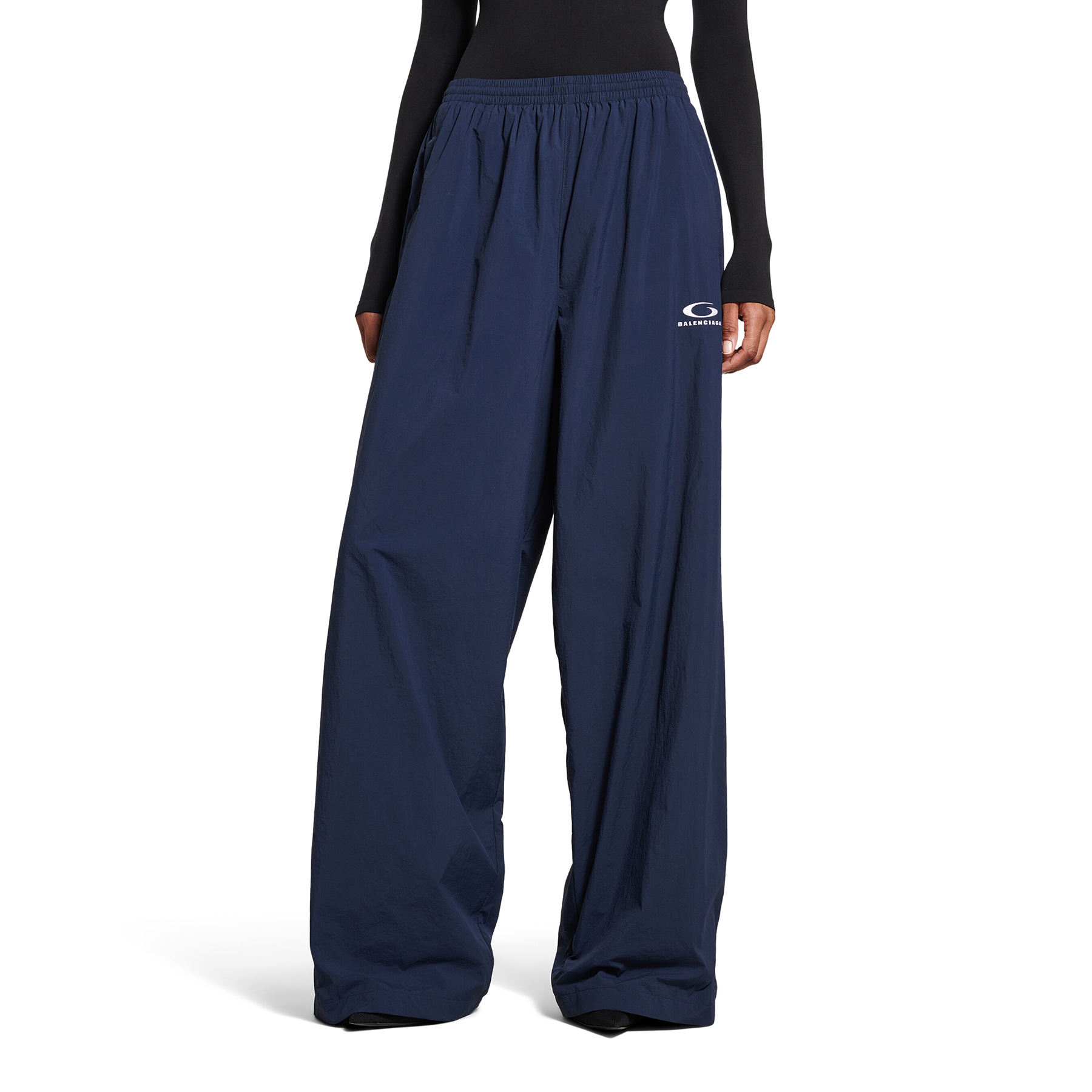 NIGO Balenciaga Men's And Women's Spring And Summer Embroidered Logo Label Solid Color Washed Nylon Elastic Waist Pants #nigo75879