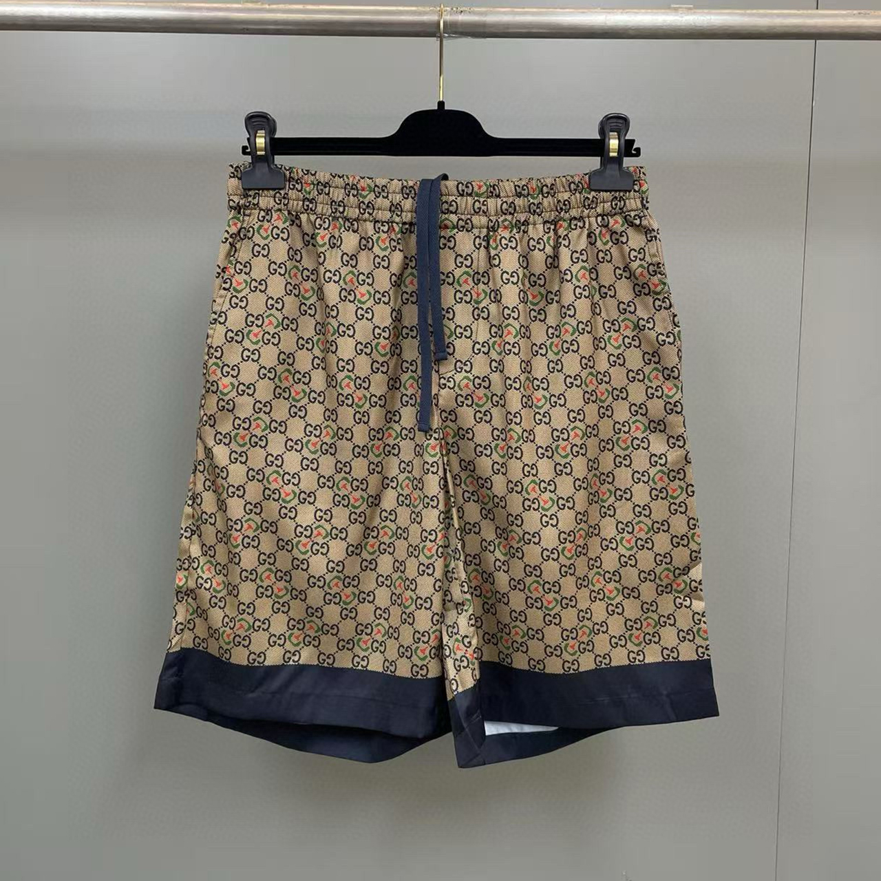 NIGO Gucci Men's Summer Logo Full Print Single Breasted Short Sleeve Shirt Stretch Waist Casual Shorts Set Suit #nigo75811