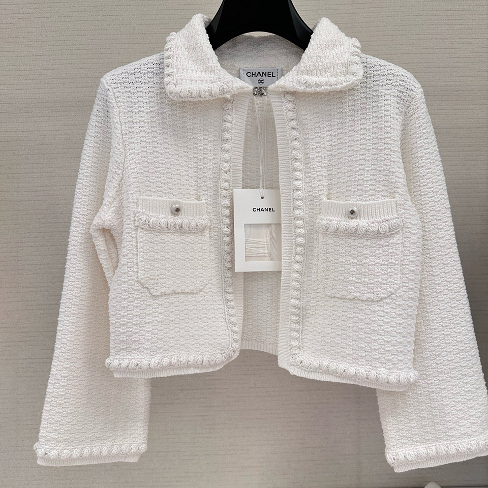 NIGO Chanel Women's Cotton Silk Solid Color Cardigan Spring And Autumn Lapel Short Long Sleeve Jacket Ngvp #nigo1372
