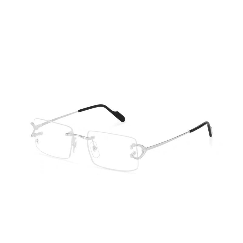 NIGO Cartier Men Women Fashion Solid Color Rimless Rectangular Eyeglasses Casual Metal Flat Lenses Glasses Accessories CT0488O #nigo71979