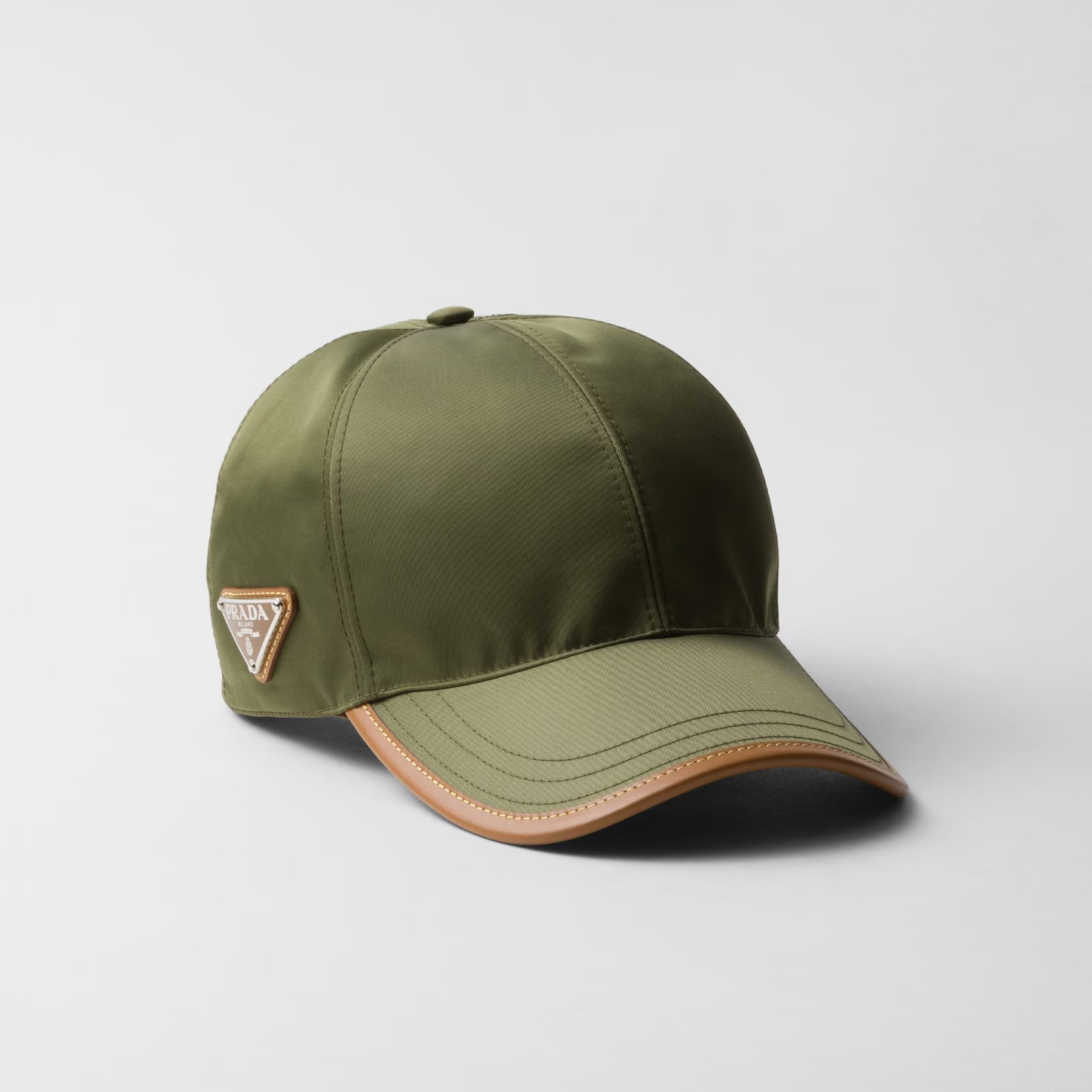 NIGO Prada Men's Metal Triangle Label Logo Solid Color Nylon Patchwork Leather Baseball Cap Hat #nigo75923