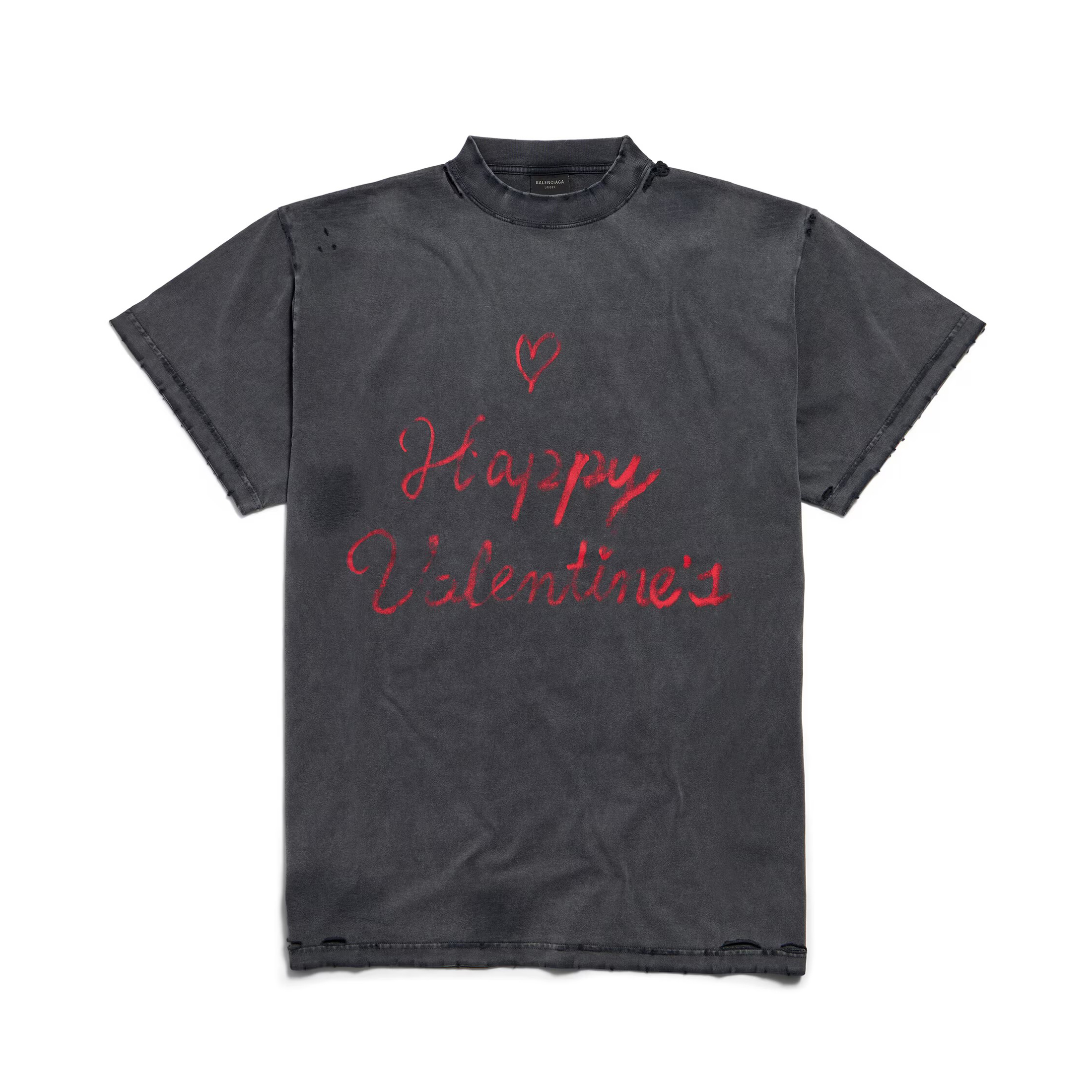 NIGO Balenciaga Men's Women's Vintage Aged Solid Color Knit Crew Neck Straight Short Sleeve Lipstick Valentines T-shirt #nigo75927