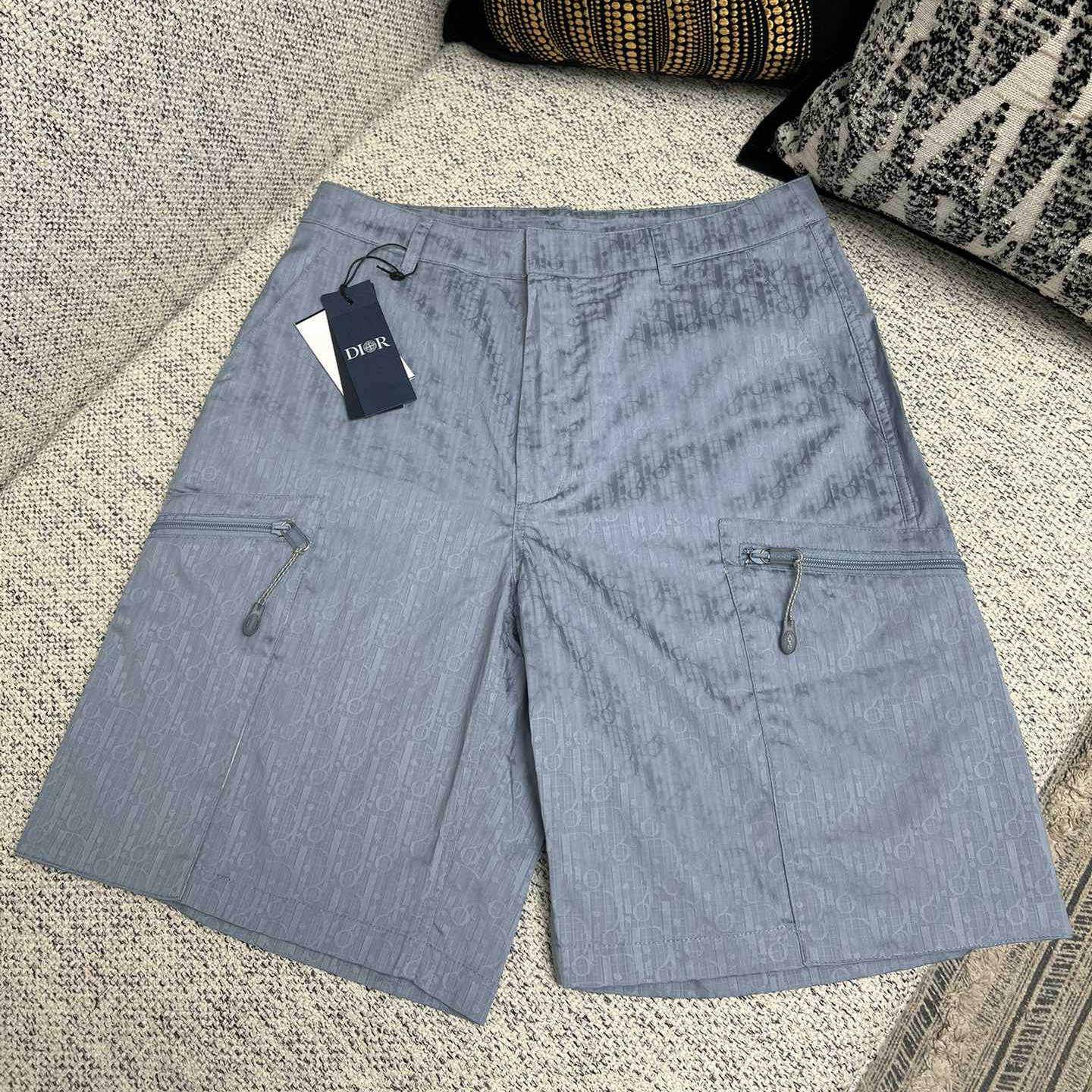 NIGO Dior Men's Summer Solid Color Letter Print Zipper Pocket Casual Beach Shorts #nigo75913