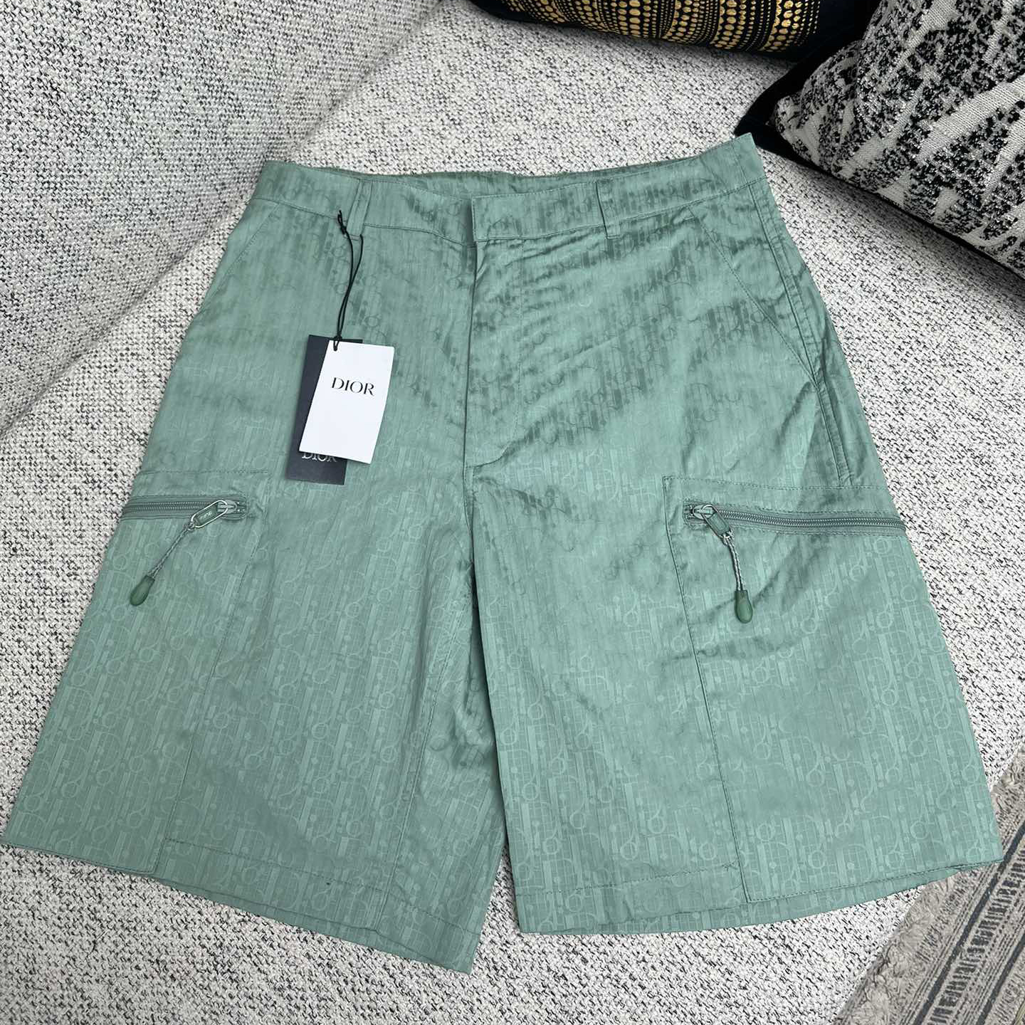 NIGO Dior Men's Summer Solid Color Letter Print Zipper Pocket Casual Beach Shorts #nigo75913