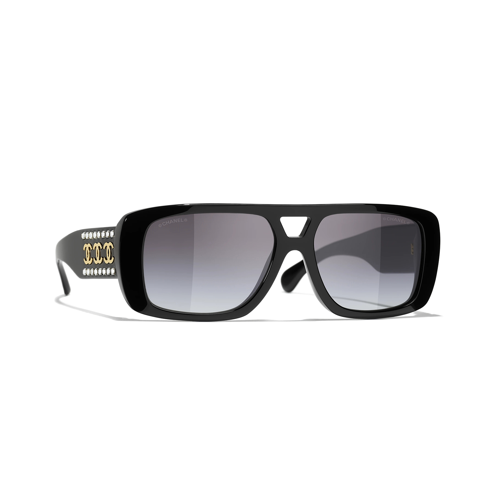 NIGO Chanel Women's Solid Color Simple Mirror Legs Logo Design Square Sunglasses Eyeglasses Glasses #nigo75945