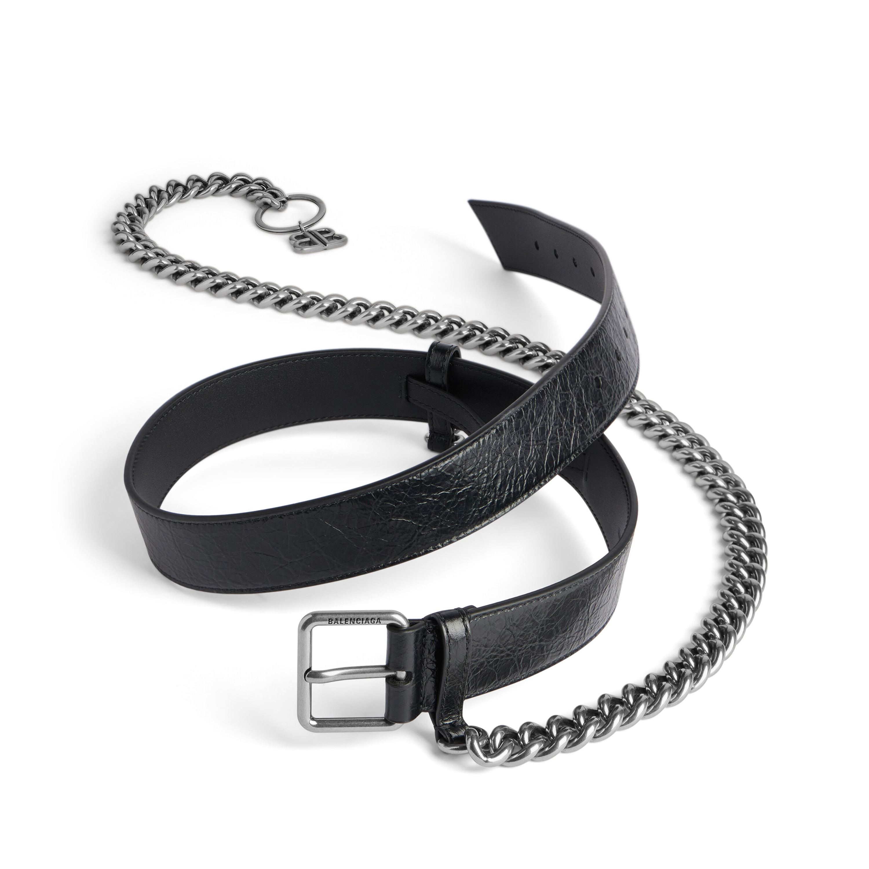 NIGO Balenciaga Men's Logo Monaco Chain Strap Belt Solid Color Width 3.5cm  Accessories Ngvp #nigo1379