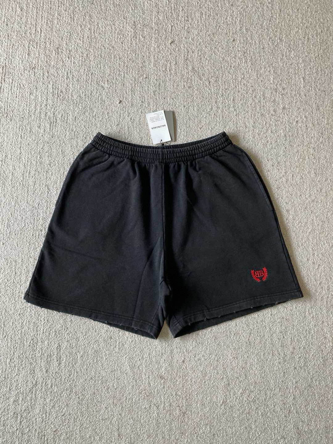 NIGO Balenciaga Men's Summer Embroidery Pattern Print Solid Color Stretch Waist Tie Cotton Casual Shorts #nigo75954