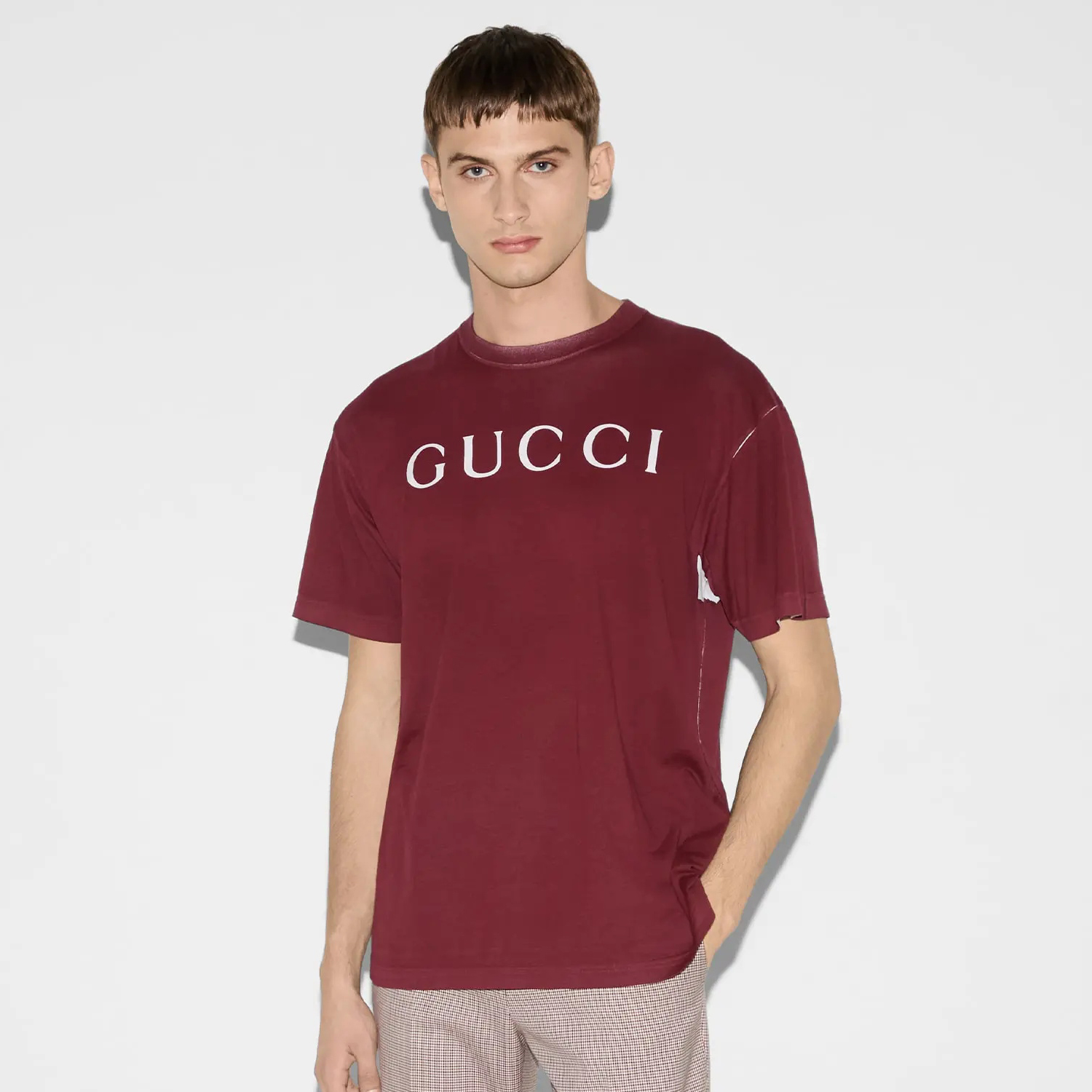 NIGO Gucci Men's Summer Solid Color Letter Print Round Neck Cotton Short Sleeve T-Shirt #nigo75964