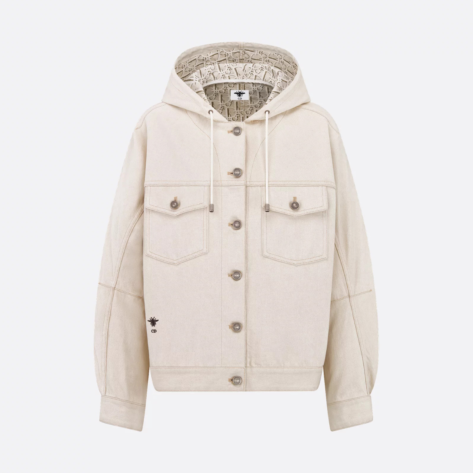 NIGO Dior Women's Autumn and Winter Bee Embroidery Hooded Loose Solid Color Single Breasted Long Sleeve Jacket #nigo75957