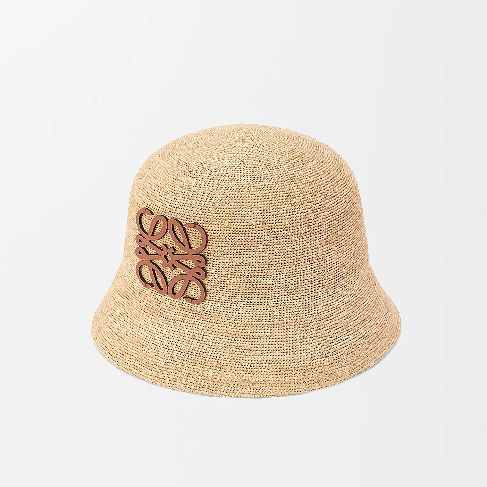 NIGO Loewe Women's Khaki Raffia And Cowhide Bucket Hat Flat Cap Large Brim Hat #nigo75956