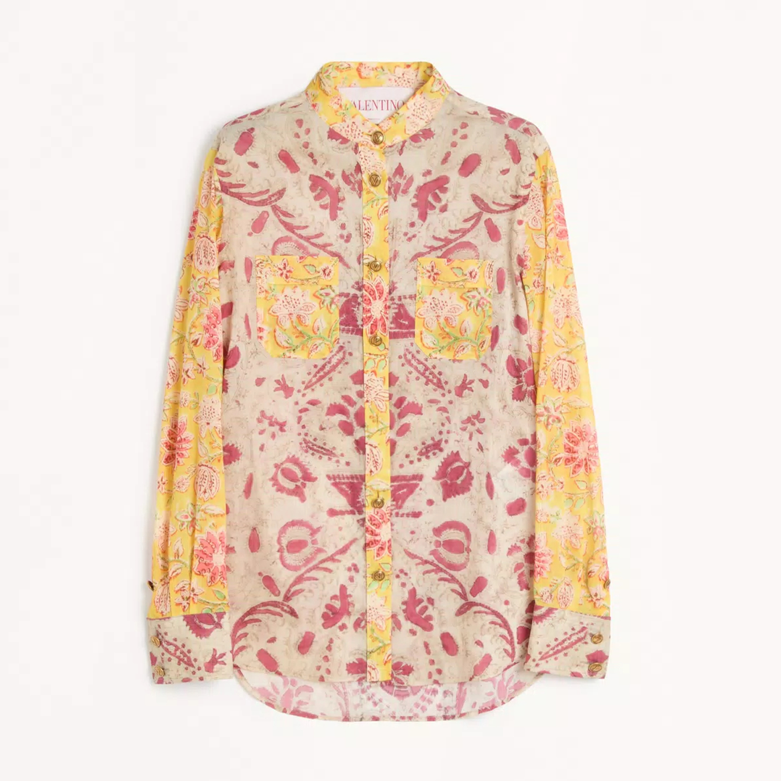 NIGO Valentino Women's Spring/Summer/Autumn Mussola Paisley Speculare Voyage Imaginaire Casual Silk Single-Breasted Lapel Shirt Ngvp #nigo1383
