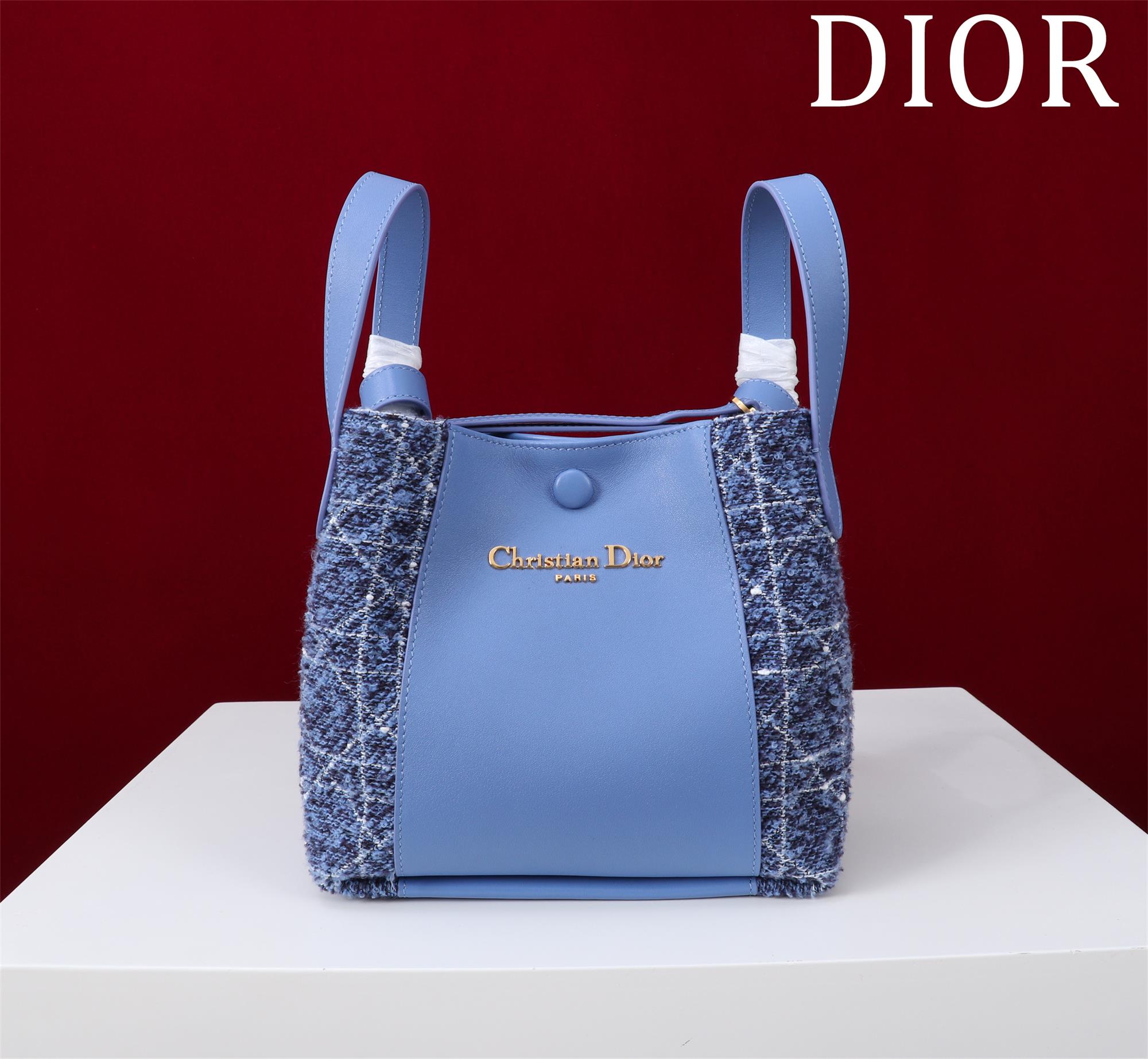 NIGO Dior Women's Solid Color Tweed & Leather Tote Shoulder Bag Bags #nigo75973