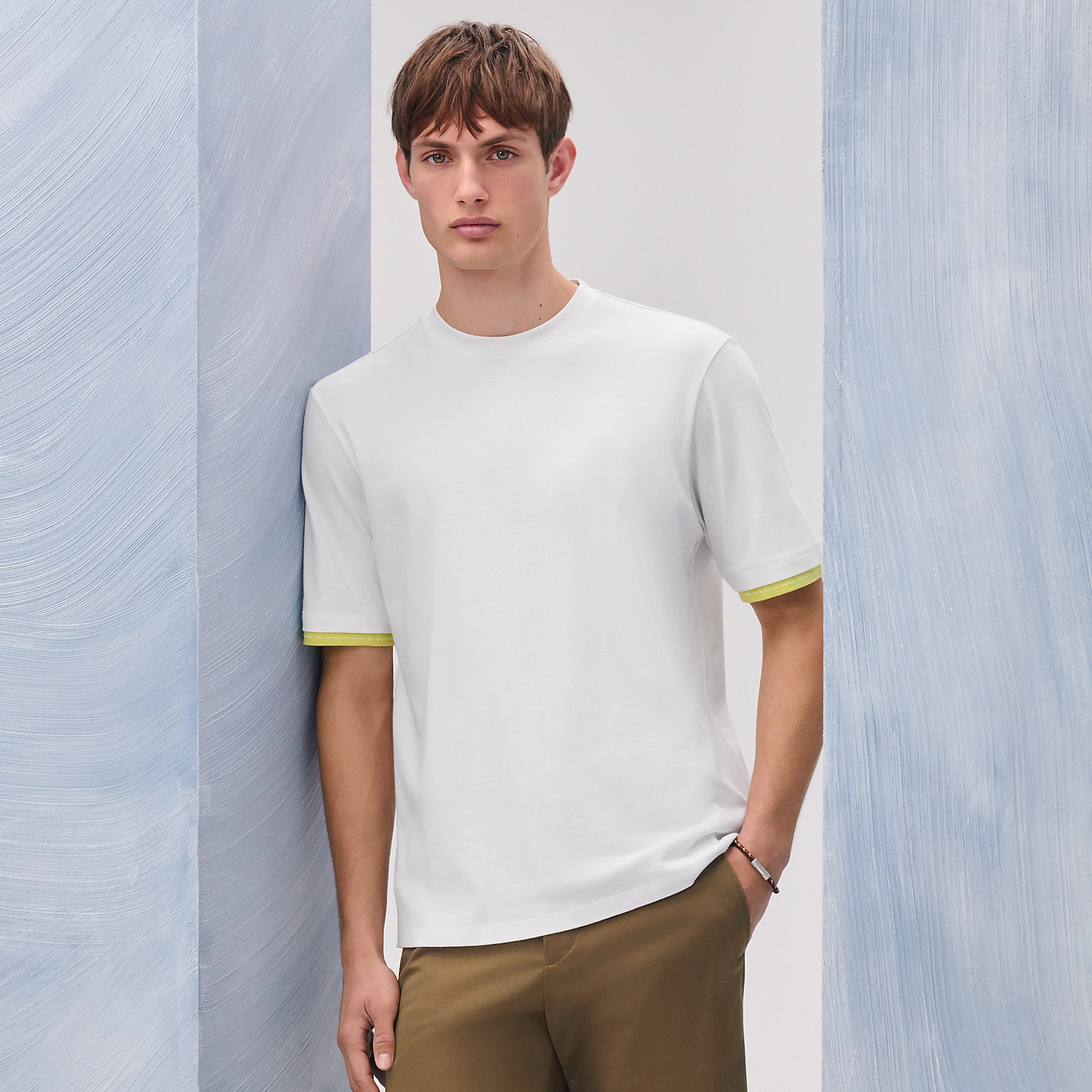 NIGO Hermes Men's Summer Solid Color Round Neck Cotton Short Sleeve T-Shirt #nigo75975