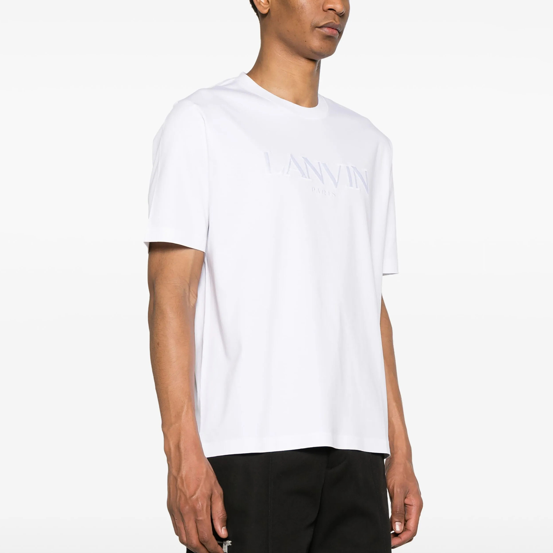 NIGO Lanvin Men's Summer Solid Color Embroidered Letter Print Round Neck Cotton Short Sleeve T-Shirt #nigo75974