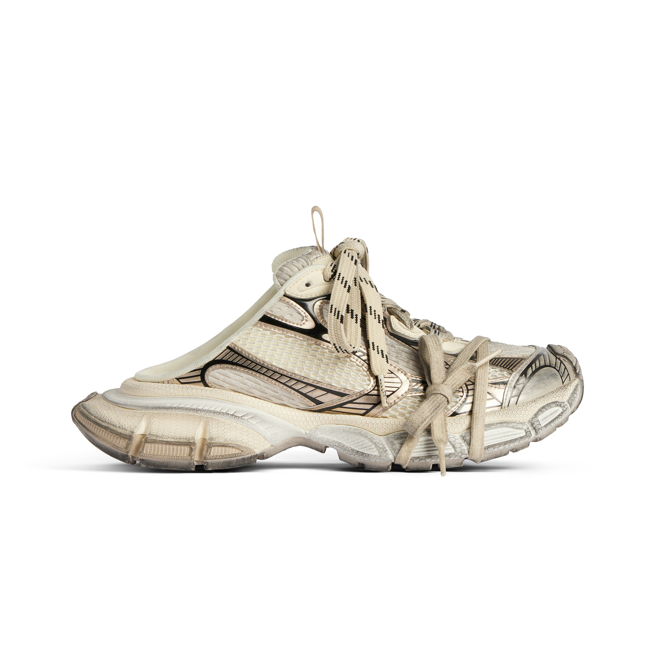 NIGO BALENCIAGA 3XL Mule Trainer Sneakers Men's Women's Mule Shoes Fashion Vintage Aged High Street Half Slippers Sneakers #nigo75971