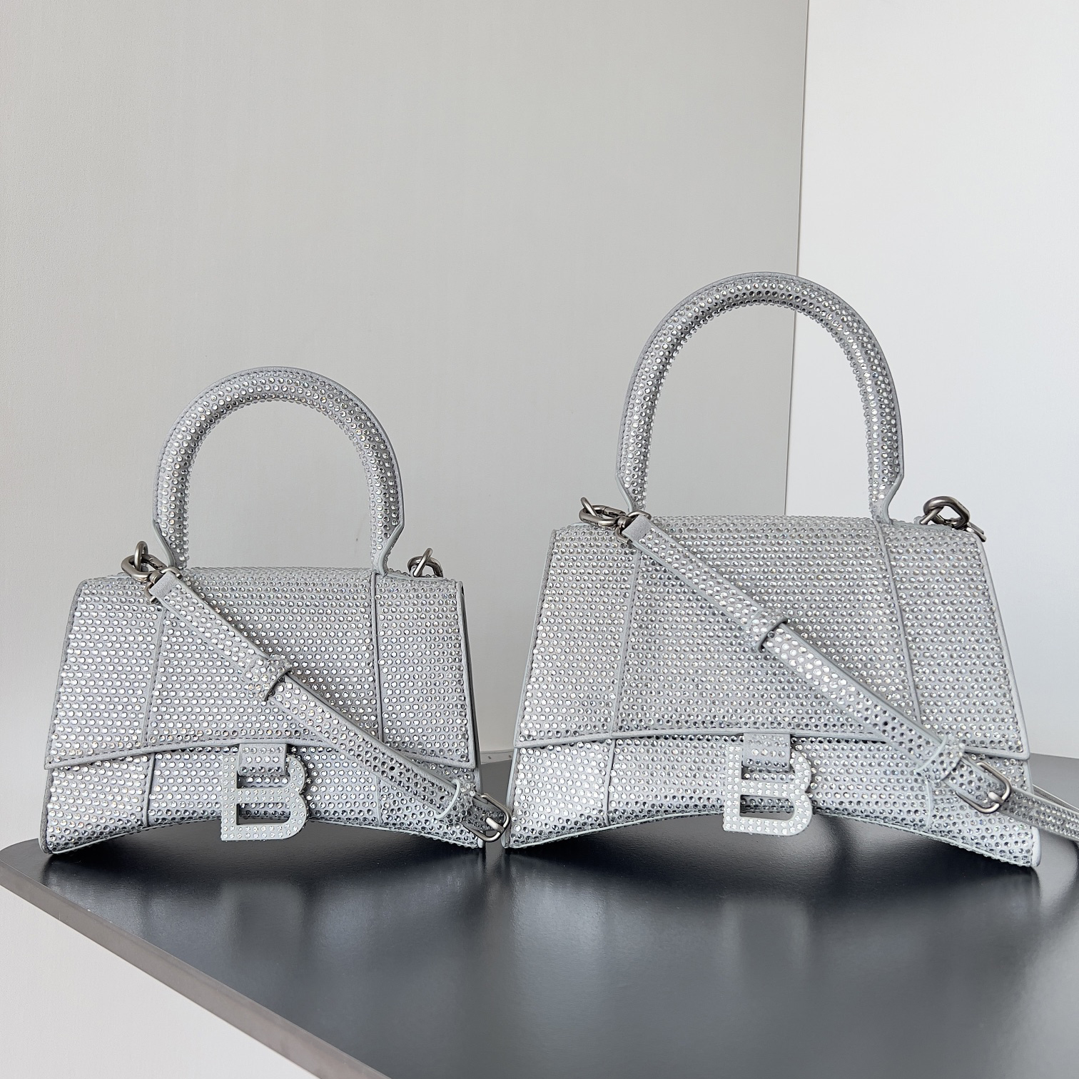 NIGO Balenciaga Hourglass Women's Solid Color Full Rhinestone Printed Hourglass Bag Tote Shoulder Crossbody Bags #nigo76123