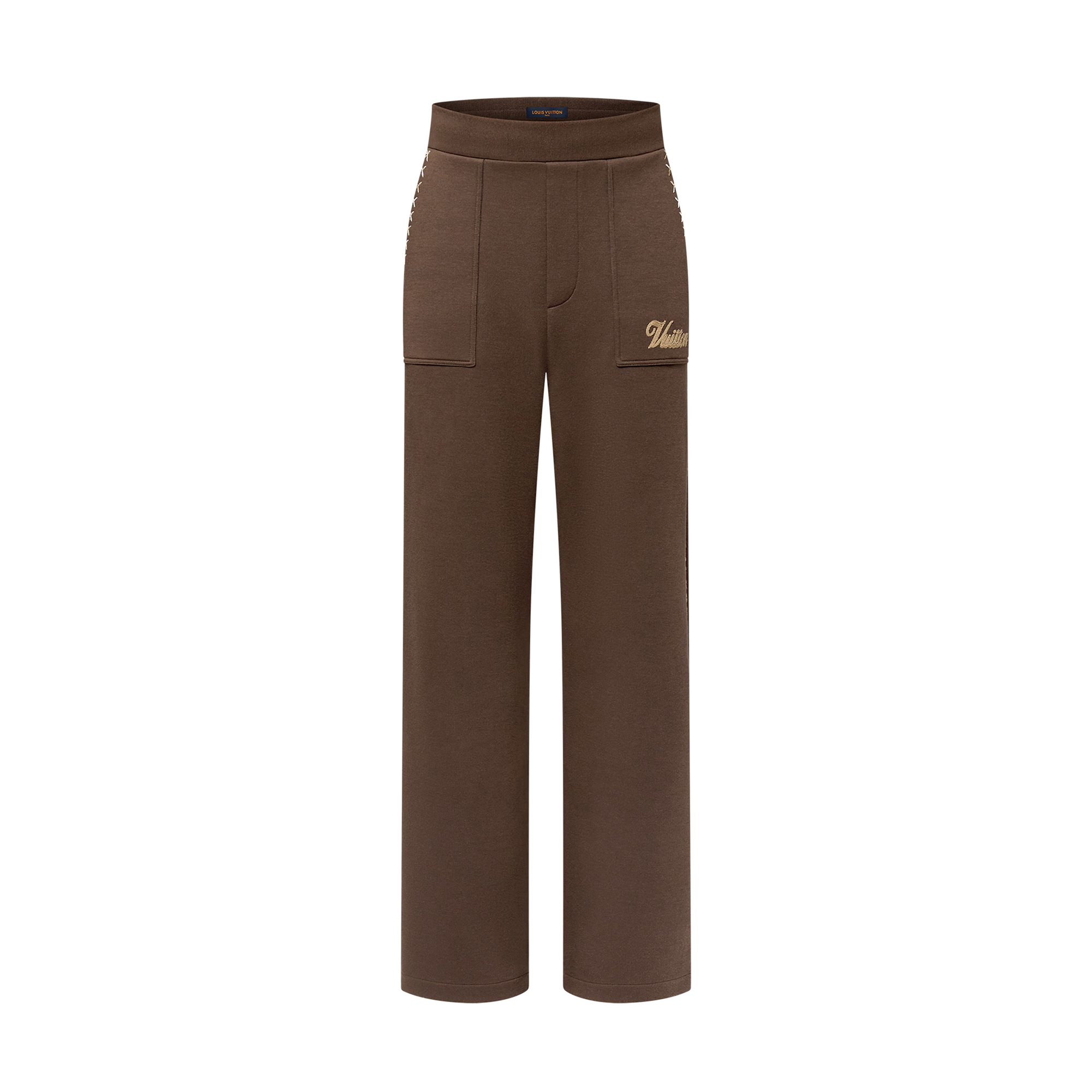 NIGO Louis Vuitton Men's Spring and Autumn Solid Color Letter Embroidery Drawstring Tie Loose Casual Pants #nigo76137