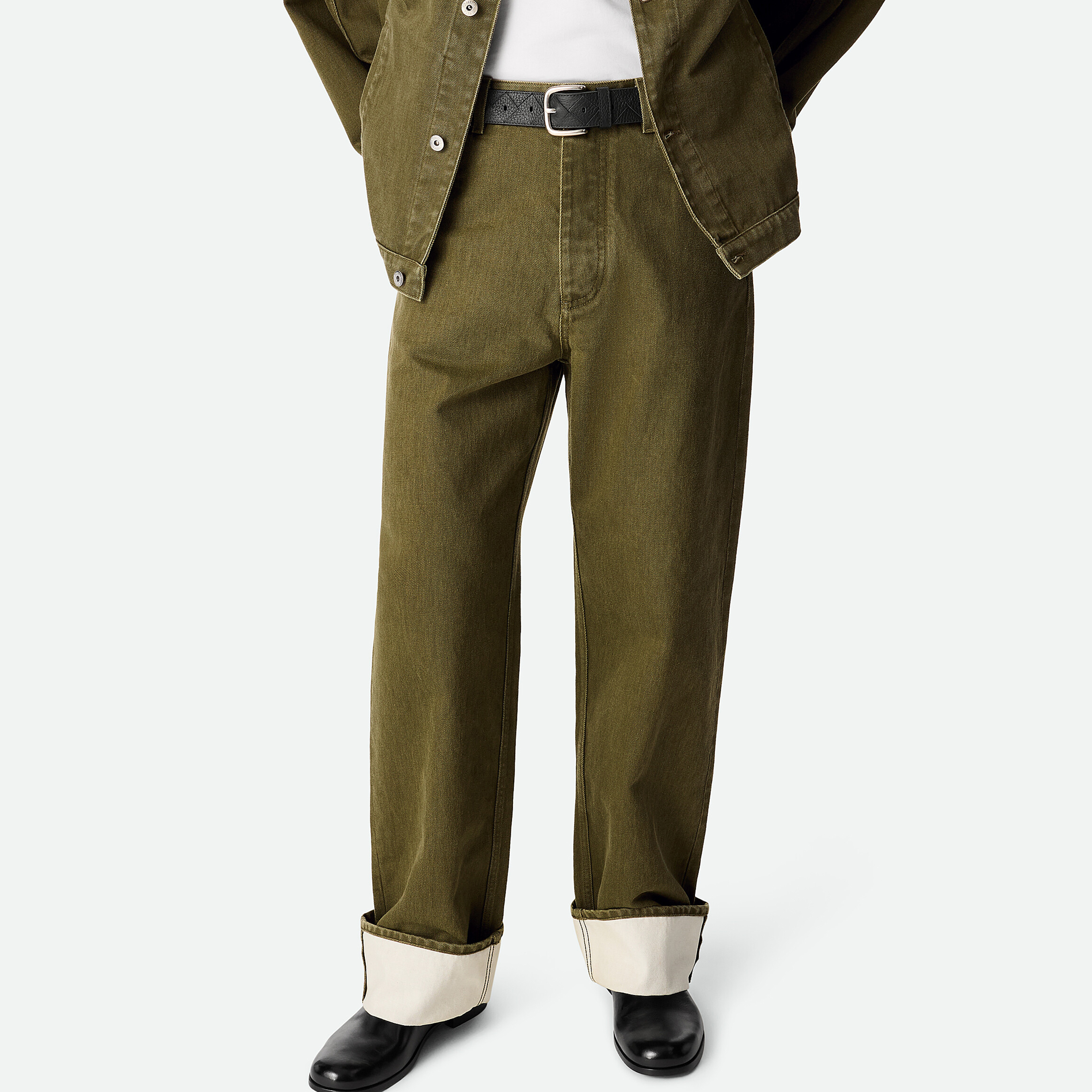 NIGO Bottega Veneta Men's Women's Four Seasons Colorblocking Loose Flap Hem Wide Leg Jeans Denim Pants Ngvp #nigo1385