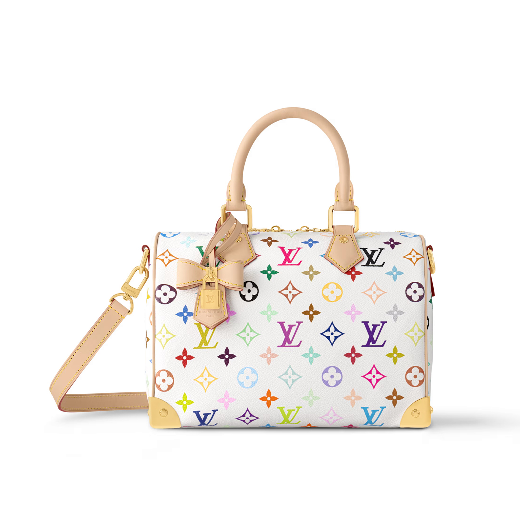 NIGO Louis Vuitton Lv X Tm Speedy Bandoulière 25 Women's Colorful Monogram Print Adjustable Detachable Strap Leather Shoulder Crossbody Bag Tote Bags #nigo76128