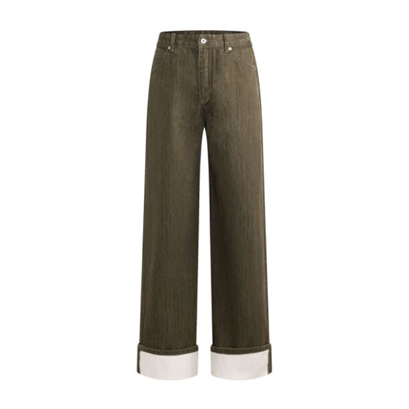 NIGO Bottega Veneta Men's Women's Four Seasons Colorblocking Loose Flap Hem Wide Leg Jeans Denim Pants Ngvp #nigo1385