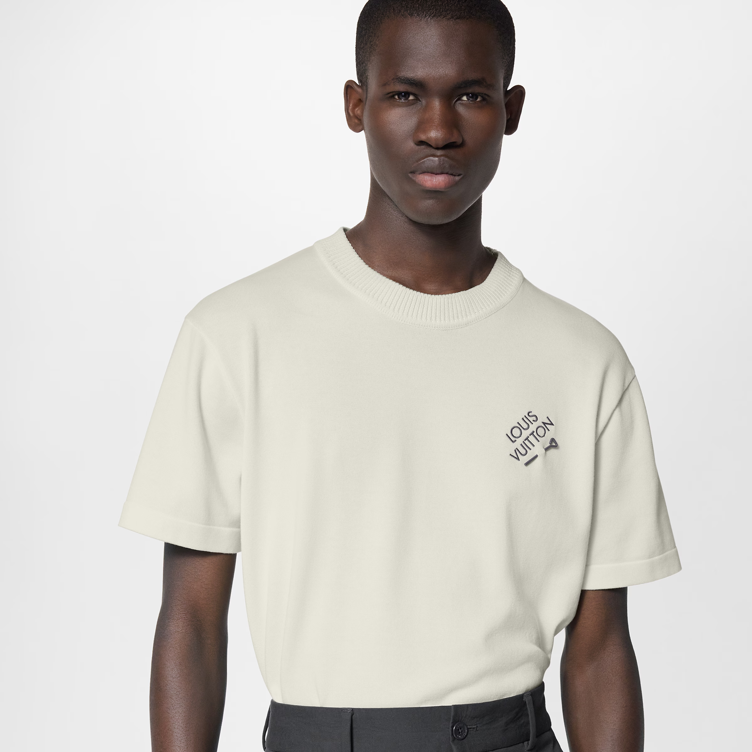 NIGO Louis Vuitton Men's Solid Color Logo Embroidery Casual Cotton Crew Neck Shirt Short Sleeve T-shirt #nigo76114
