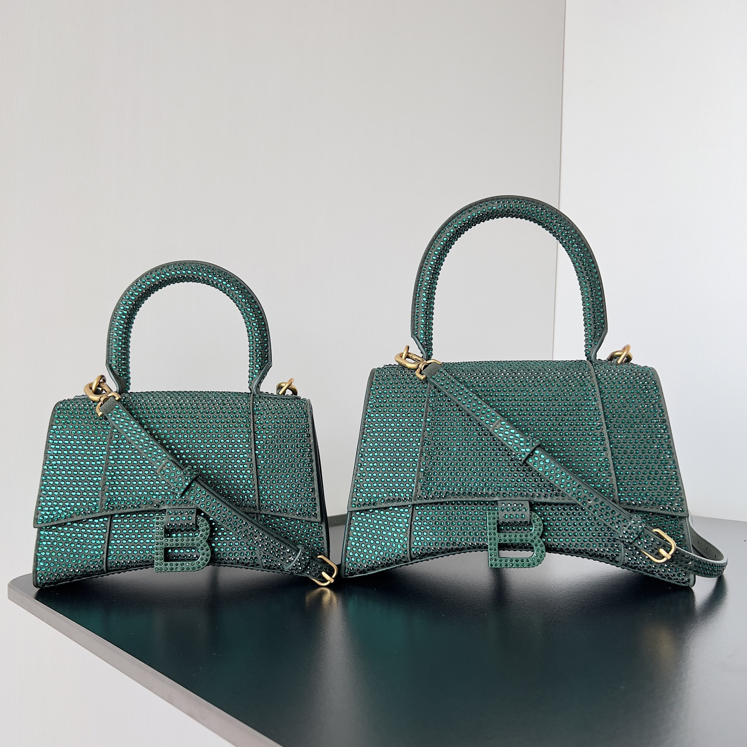 NIGO Balenciaga Hourglass Women's Solid Color Full Rhinestone Printed Hourglass Bag Tote Shoulder Crossbody Bags #nigo76123